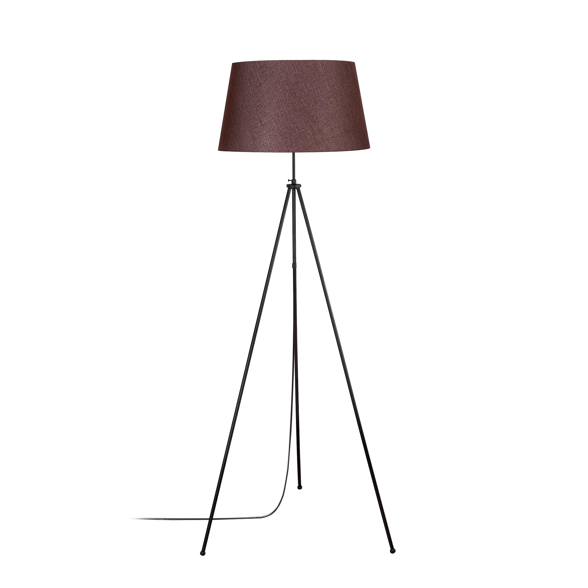Abajur Başlıklı Tripod Lambader Pütürlü Siyah Trıpod-Nul-4053