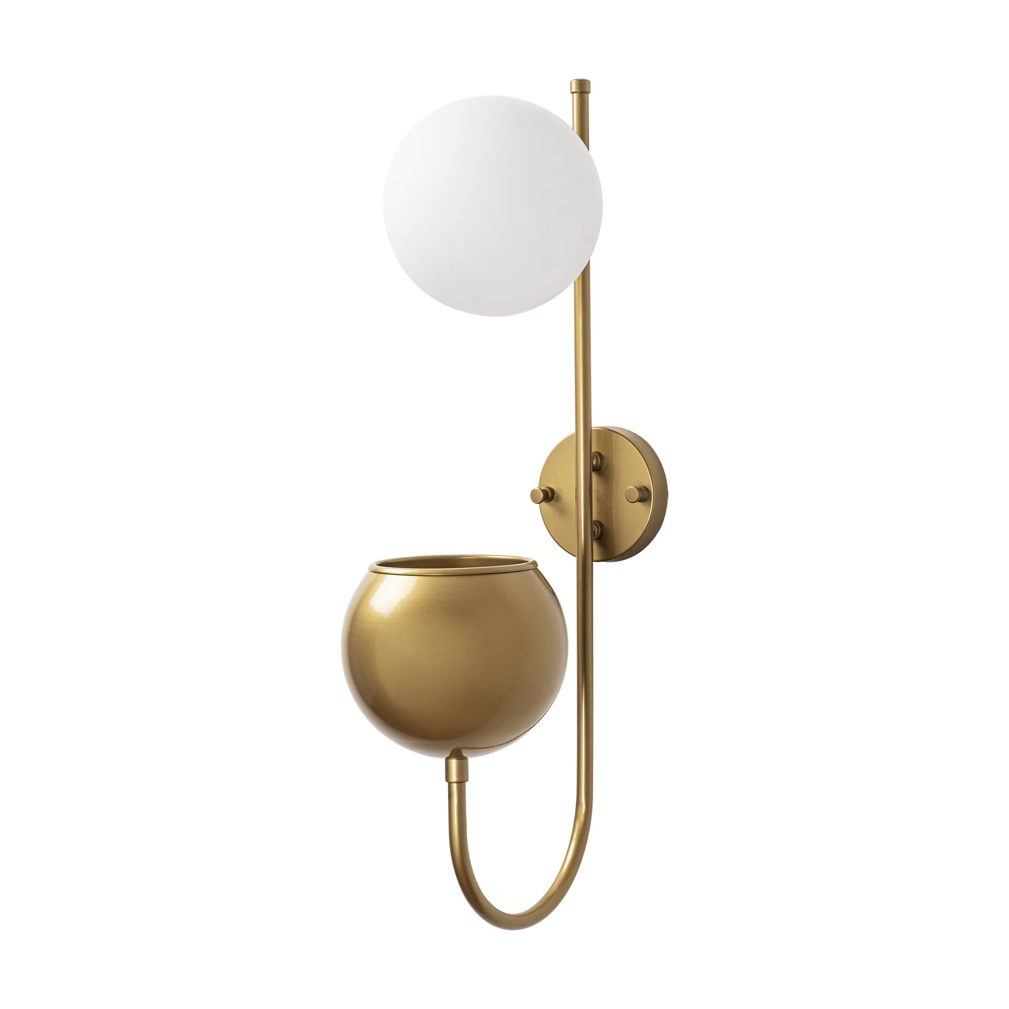 Camlı Tekli Aplik Parlak Gold Pot-11485