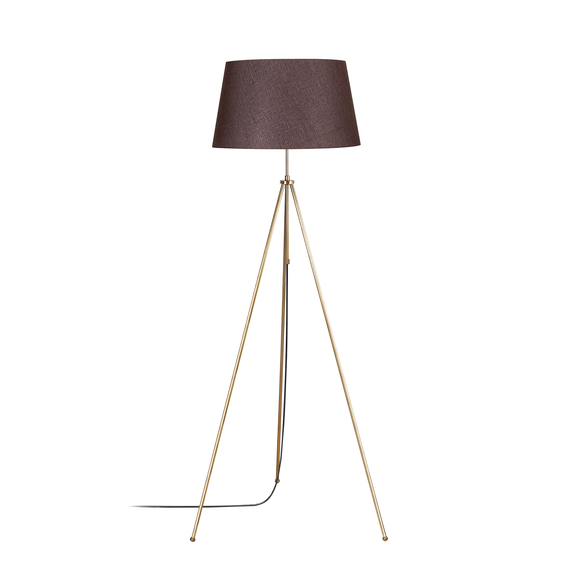 Abajur Başlıklı Tripod Lambader Parlak Gold Trıpod-Nul-4063