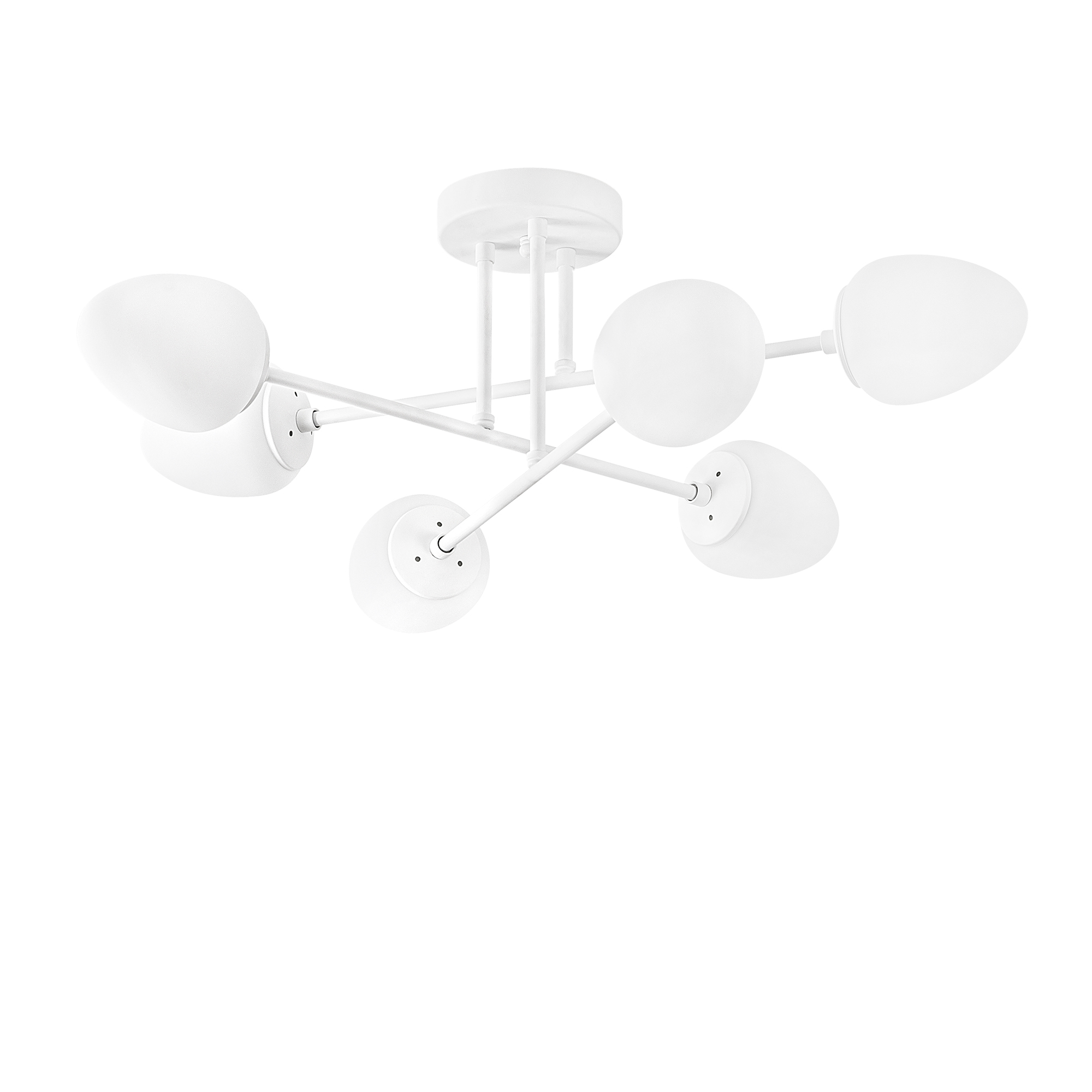 Beyaz 6'lı Plafonyer Avize Opal Camlı Genç Odası E14 Duylı,CAMFLO-10385