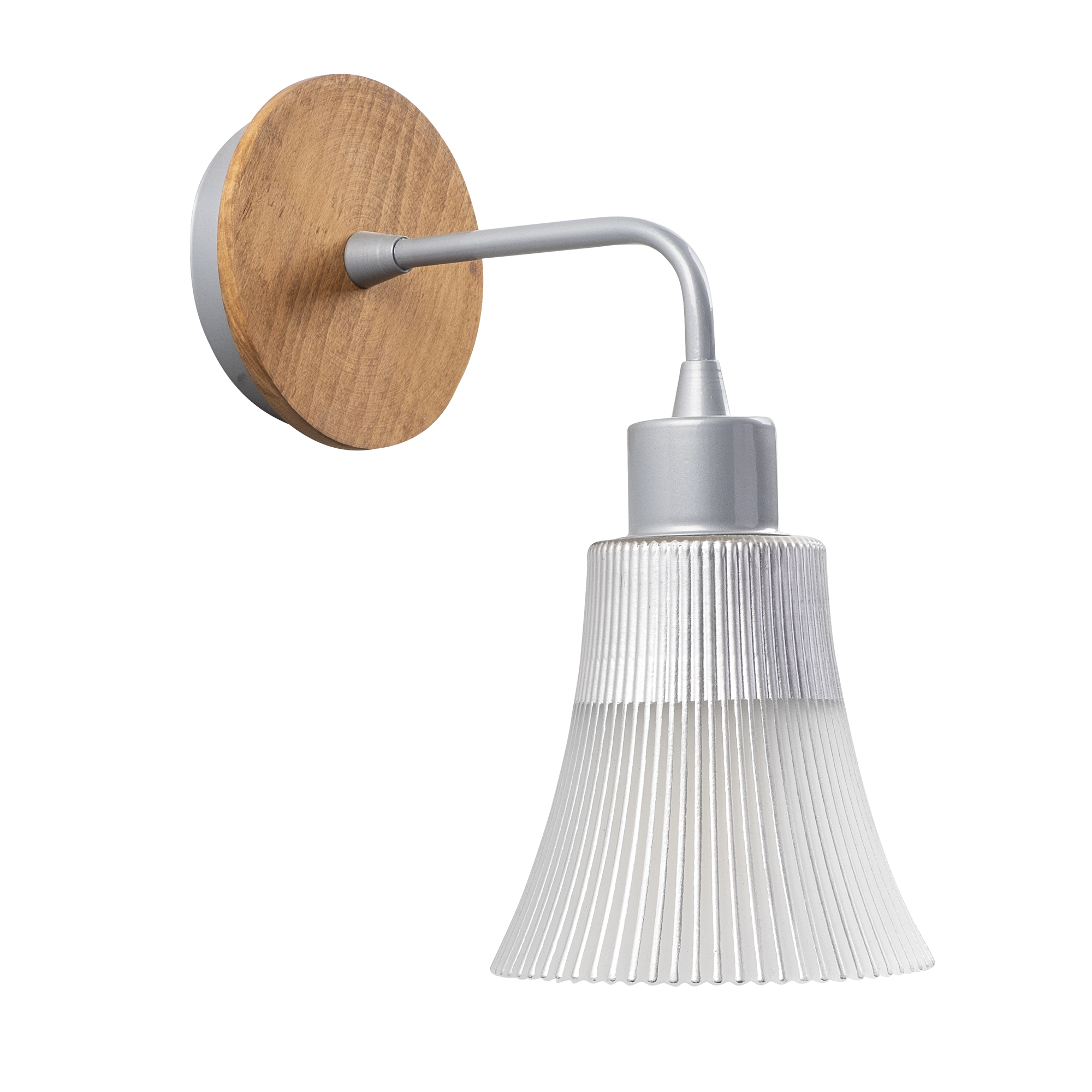 Camlı Tekli Aplik Silver Natural Foca-N-132