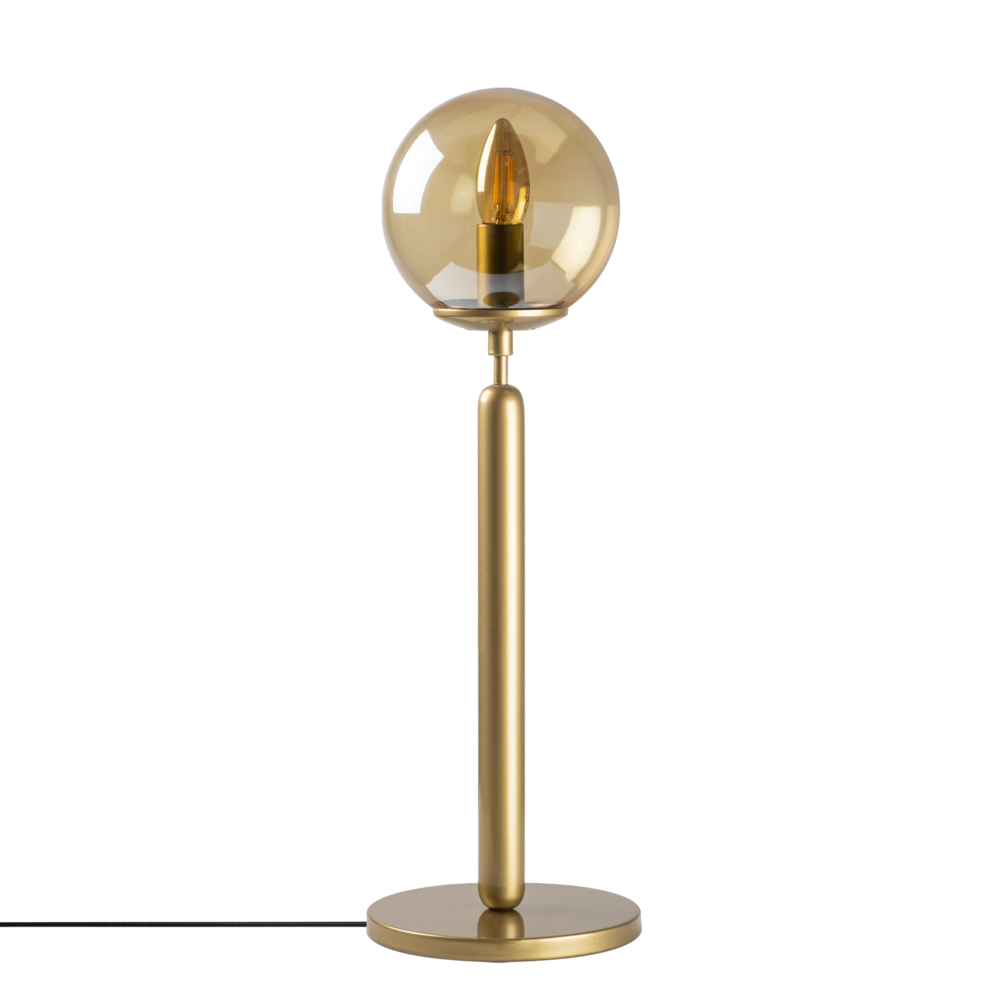 Bal Camlı Metal Masa Lambası Küre Glop Başlık E14 Duy Modern Salon Abajur,KING-11462