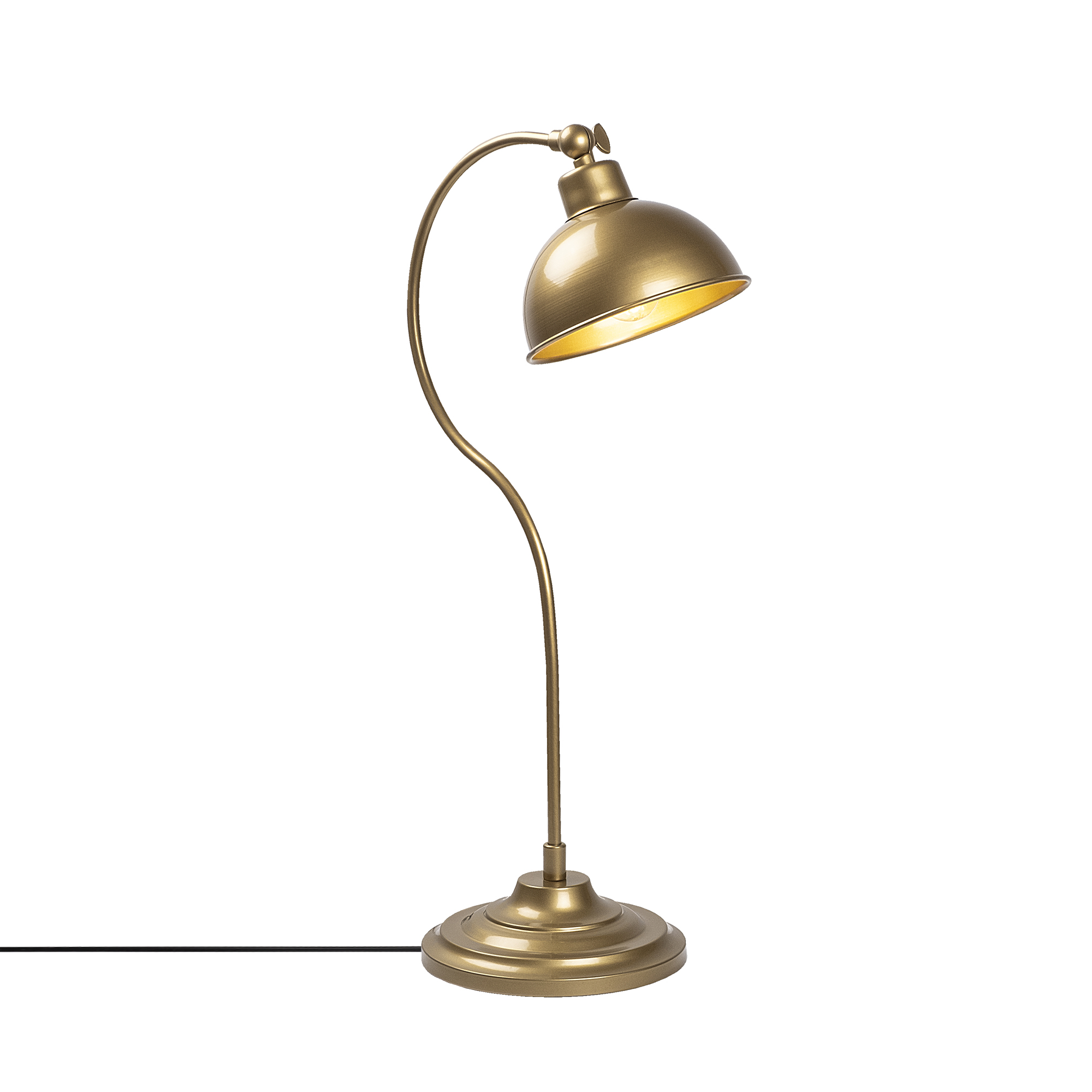Metal Sıvama Tekli Masa Lambası Parlak Gold Konıka-12261