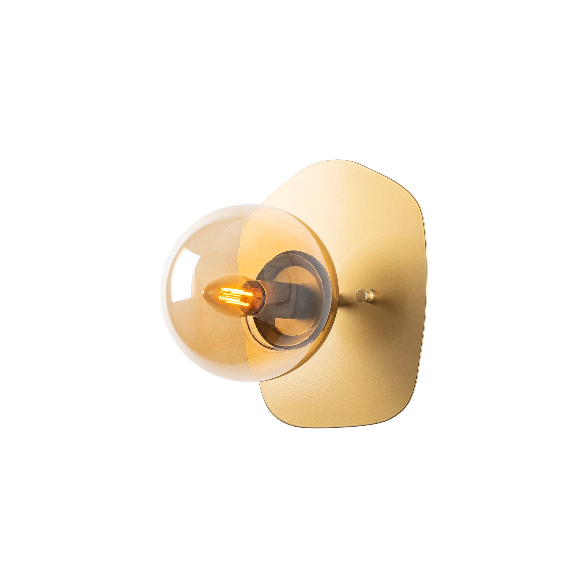 Camlı Tekli Aplik Parlak Gold Well-11665