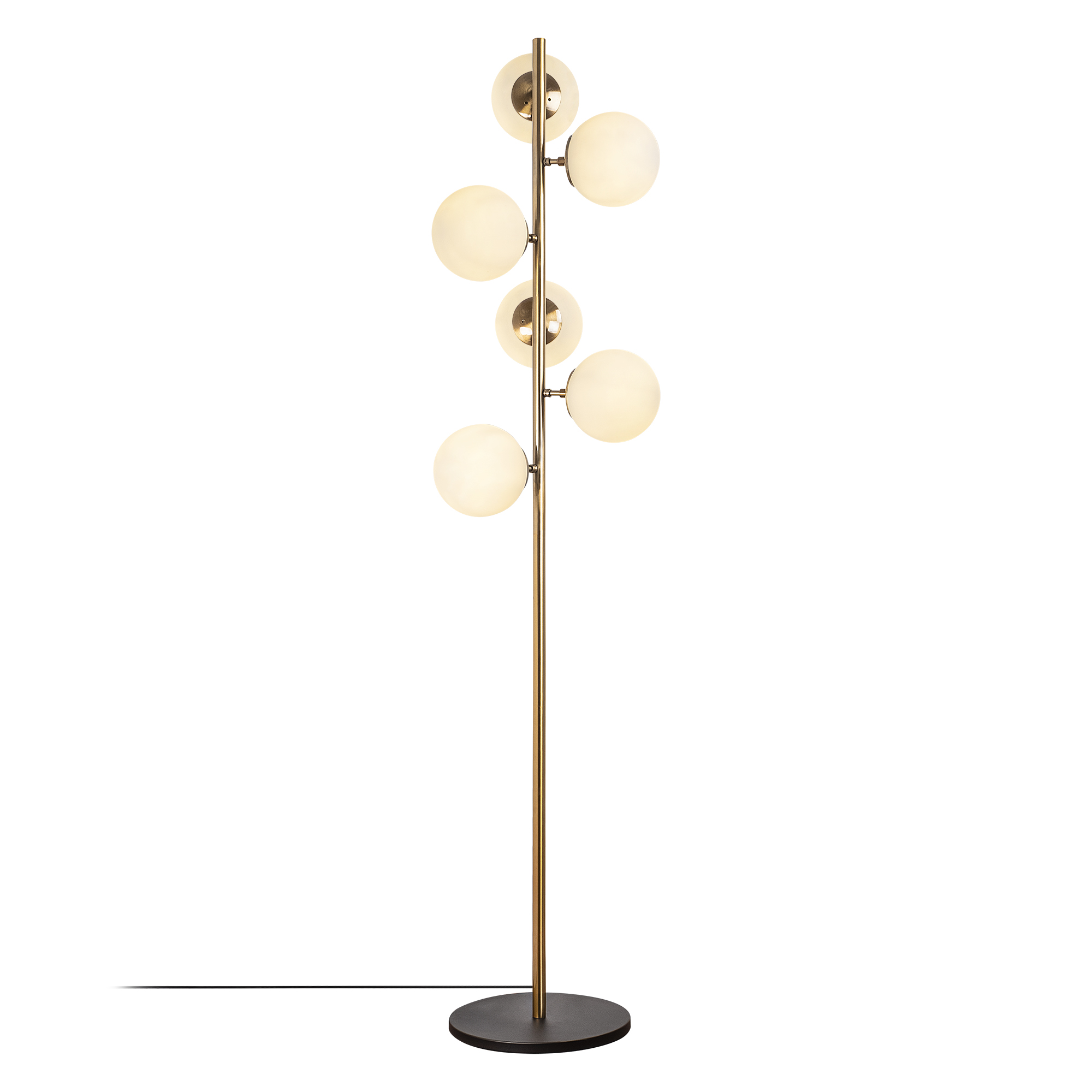 Camlı 6'Lı Lambader Parlak Gold Fazlı-10510