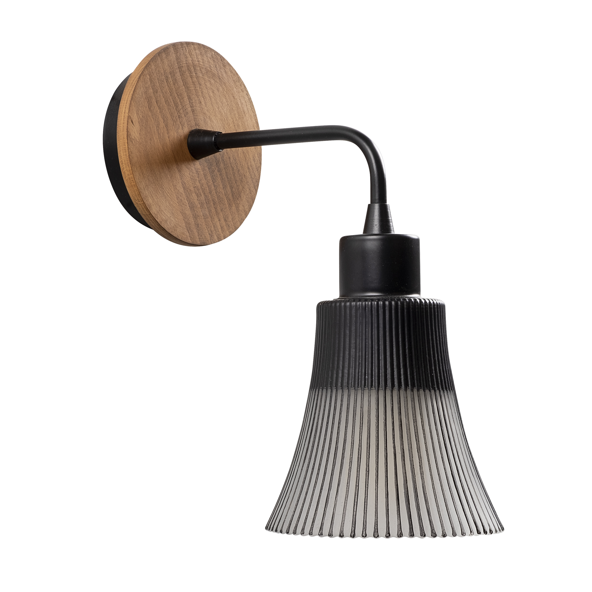 Camlı Tekli Aplik Pütürlü Siyah Natural Foca-N-129