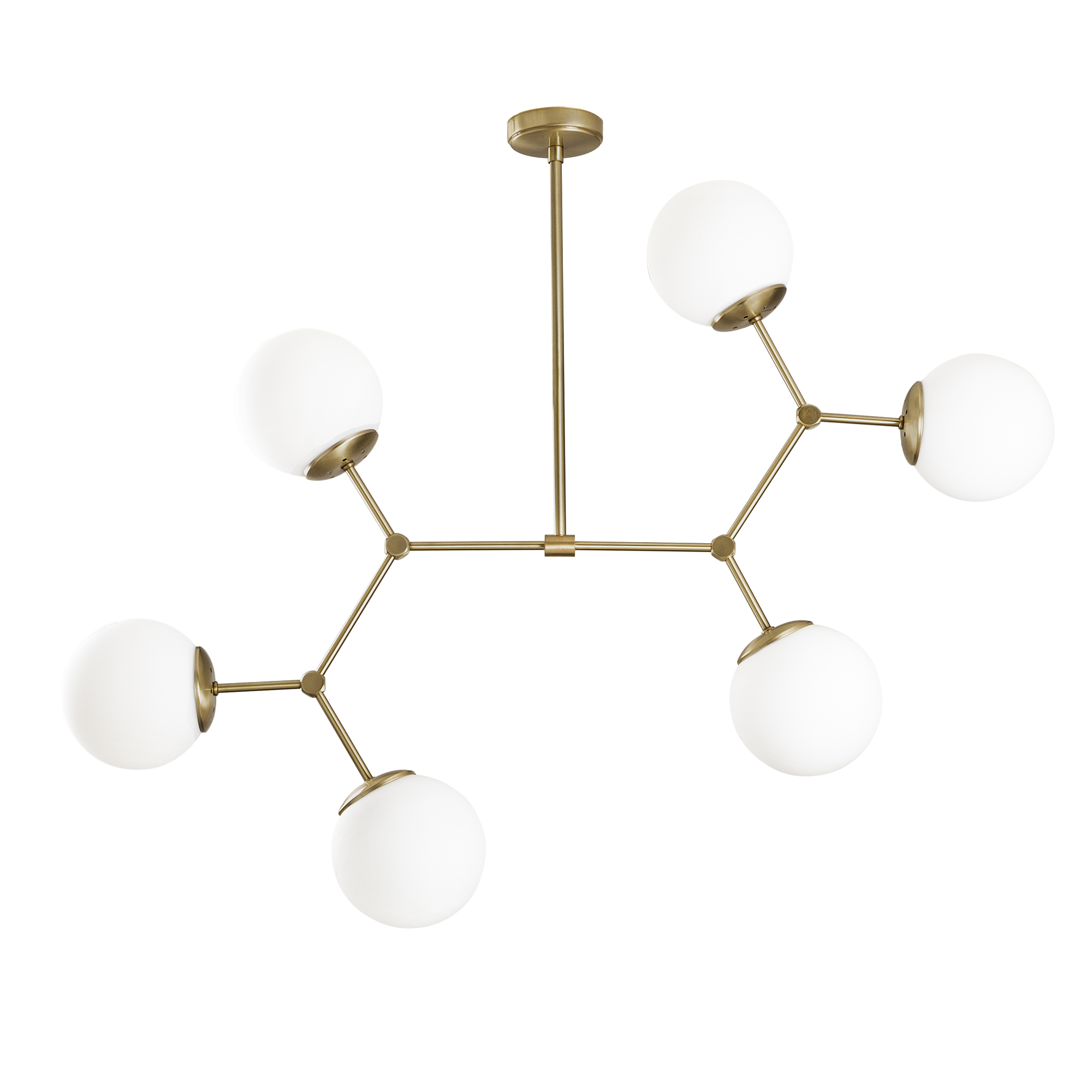 Camlı 6'Lı Avize Parlak Gold Damar-6327