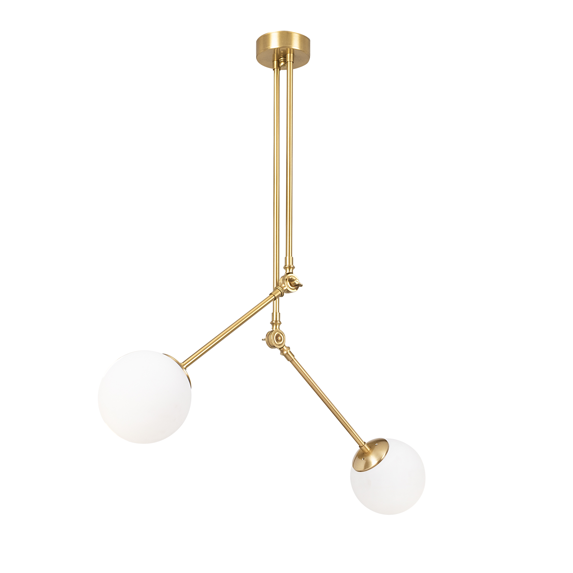 Camlı 2'Li Avize Parlak Gold Cambaz-3452