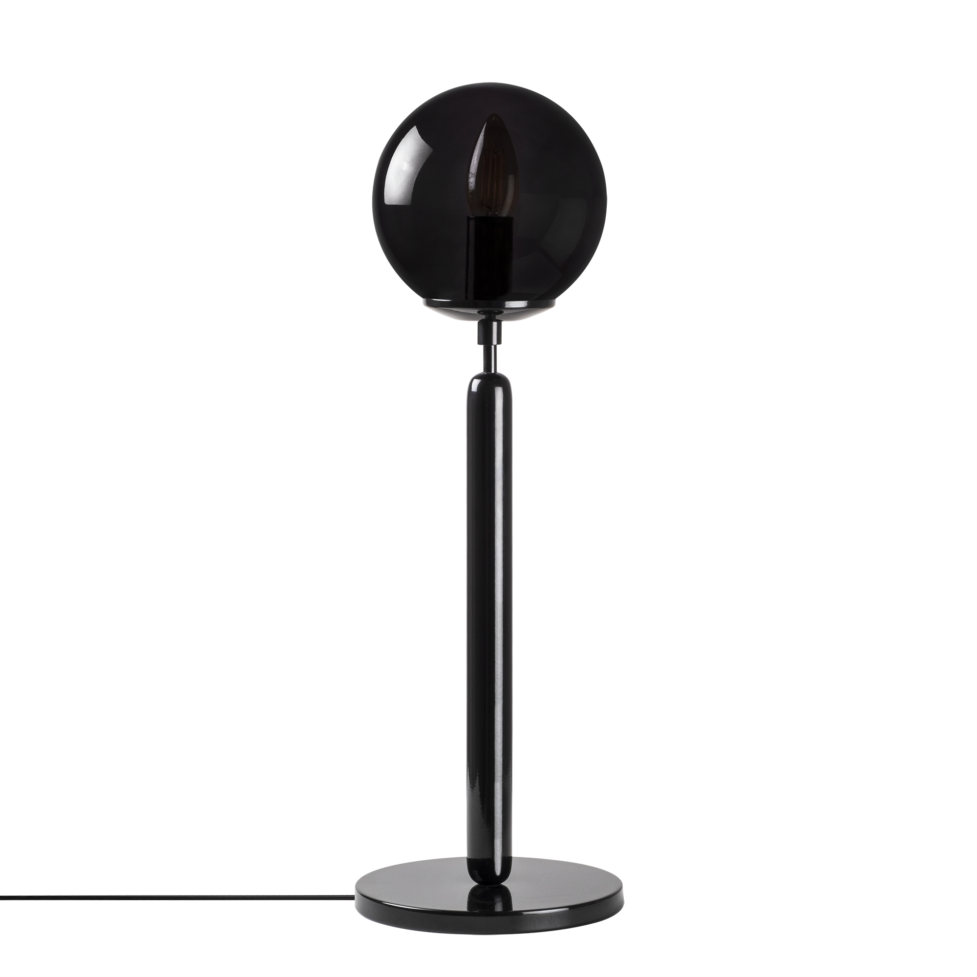 Modern Metal Masa Lambası Küre Glop Cam Başlıklı E14 Duy Minimal Tasarım Abajur,KING-11460
