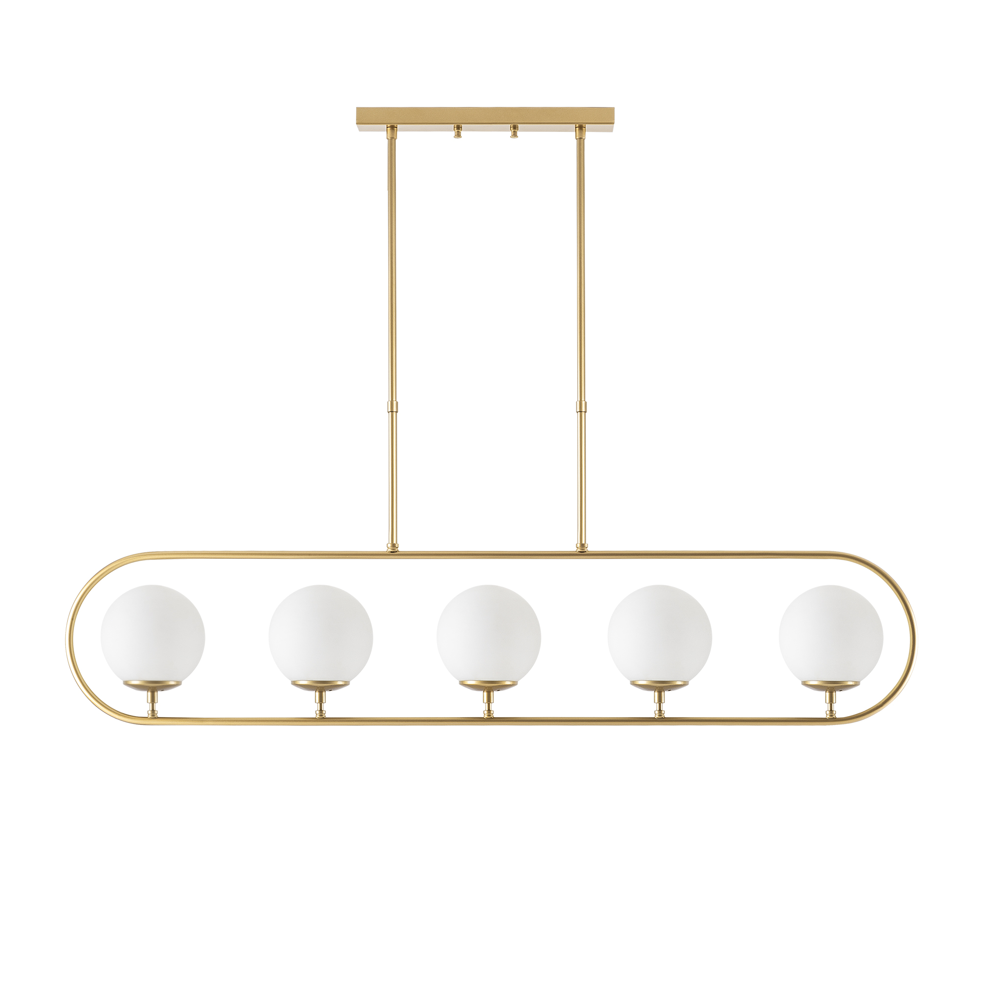 Camlı 5'Li Avize Parlak Gold Jewel-10620