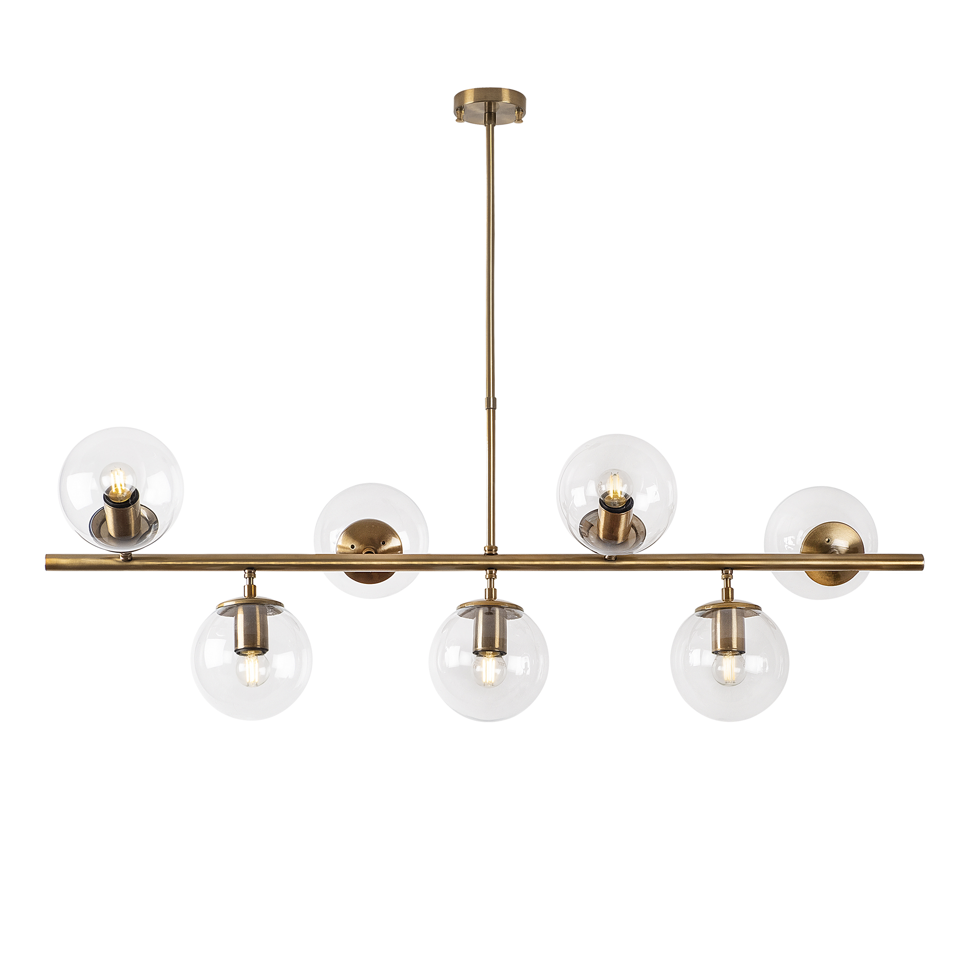Camlı 7'Li Avize Parlak Gold Fazlı-10540