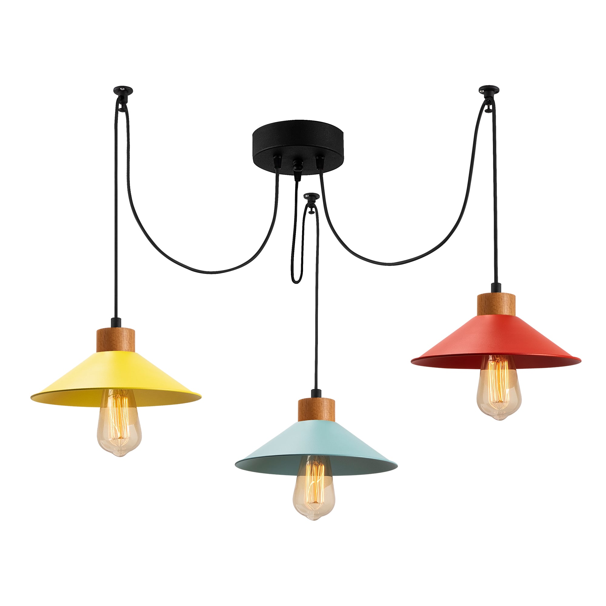 Metal Sıvama 3'Lü Tepsi Sarkıt Multicolor Natural Ahşap | Konıksıvama-N-553