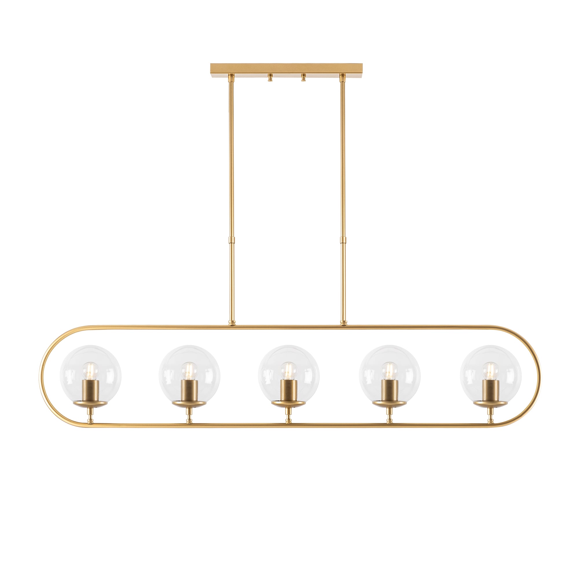 Camlı 5'Li Avize Parlak Gold Jewel-10625