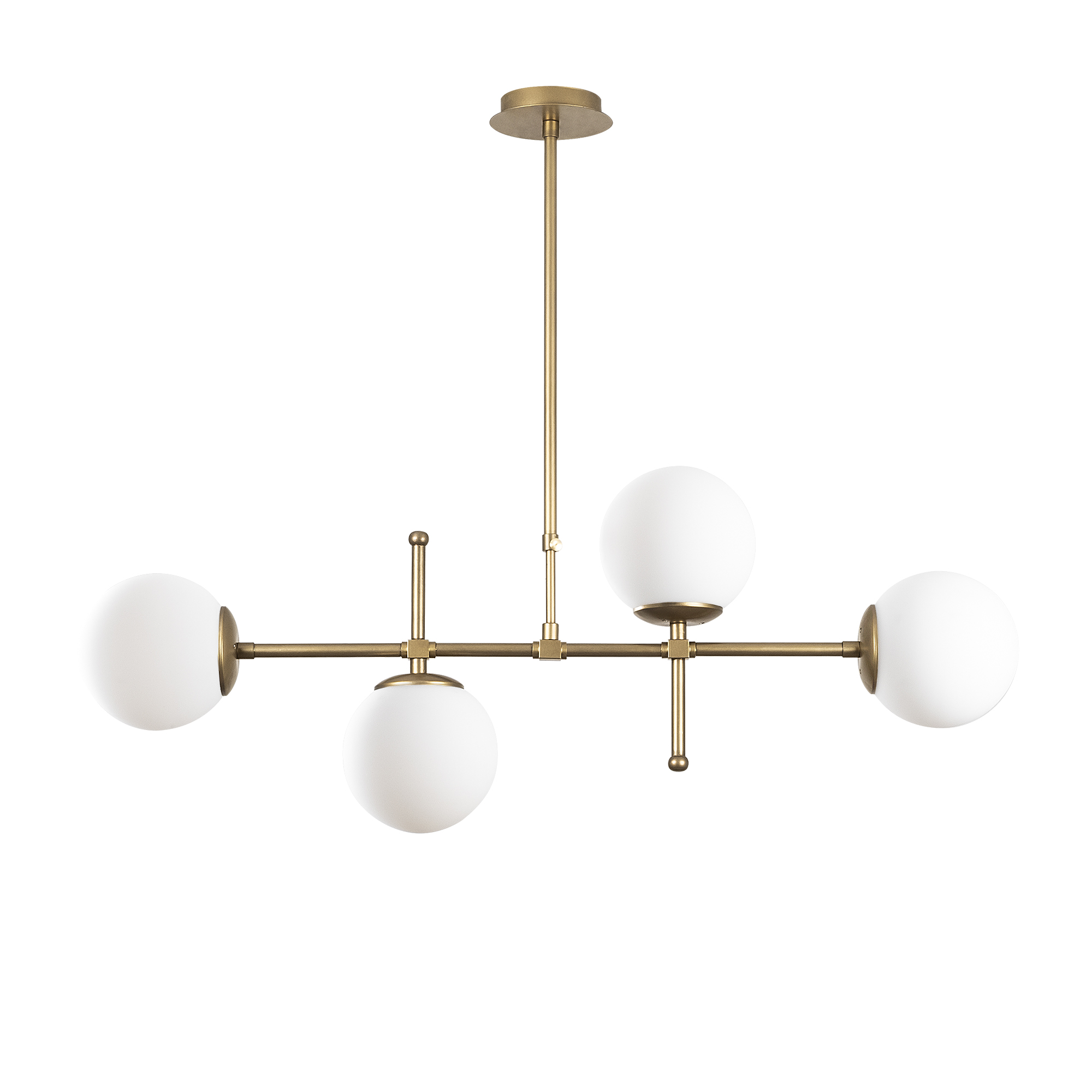 Camlı 4'Lü Avize Parlak Gold Mudonı-Mr-951-1