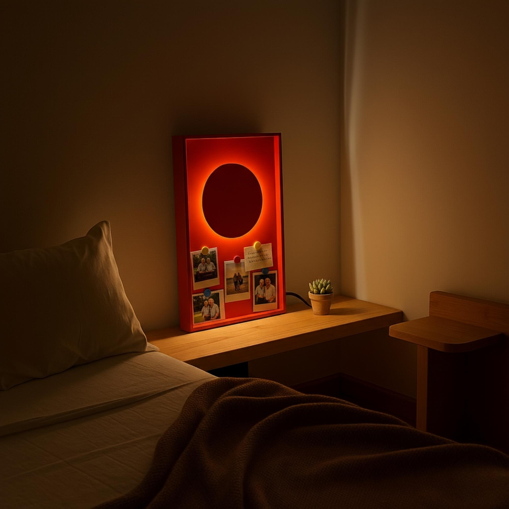Kırmızı 5W LED Işıklı Duvar Panosu Gece Lambası Aplik Fotoğraf Rafı,HARLI-15700