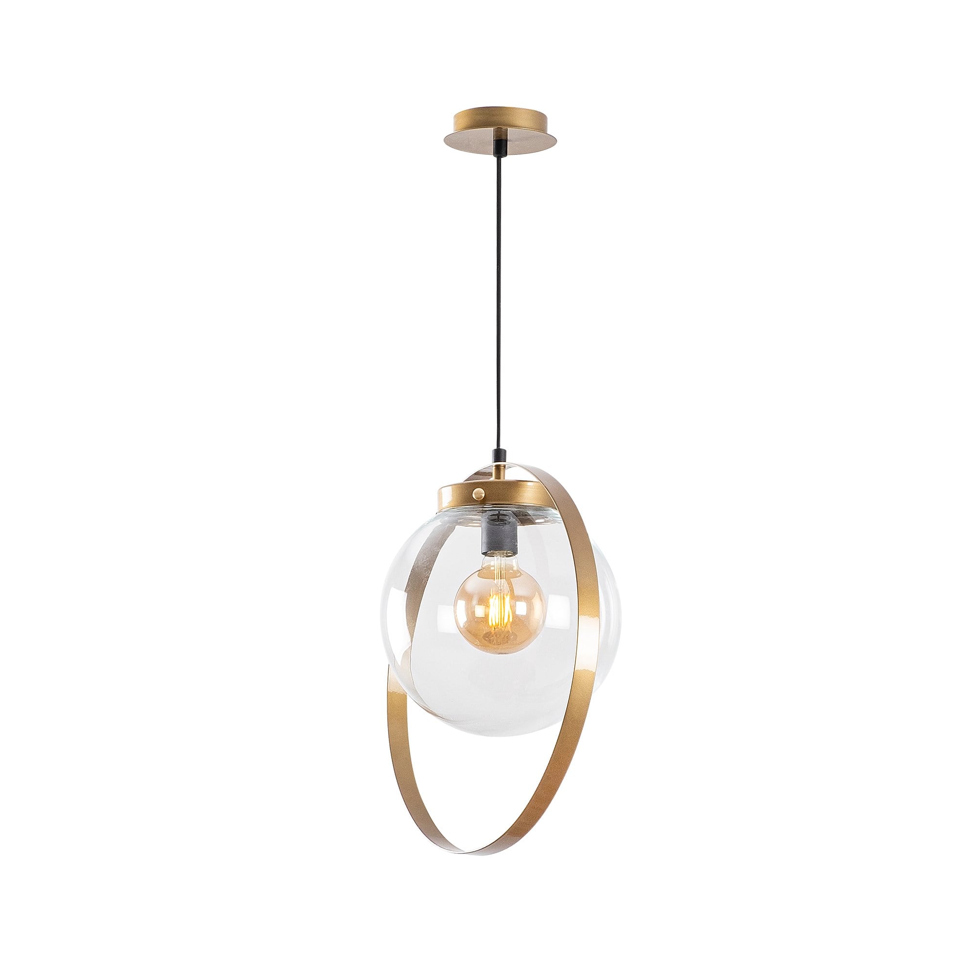 Camlı Tekli Sarkıt Parlak Gold Tan-Nt-101