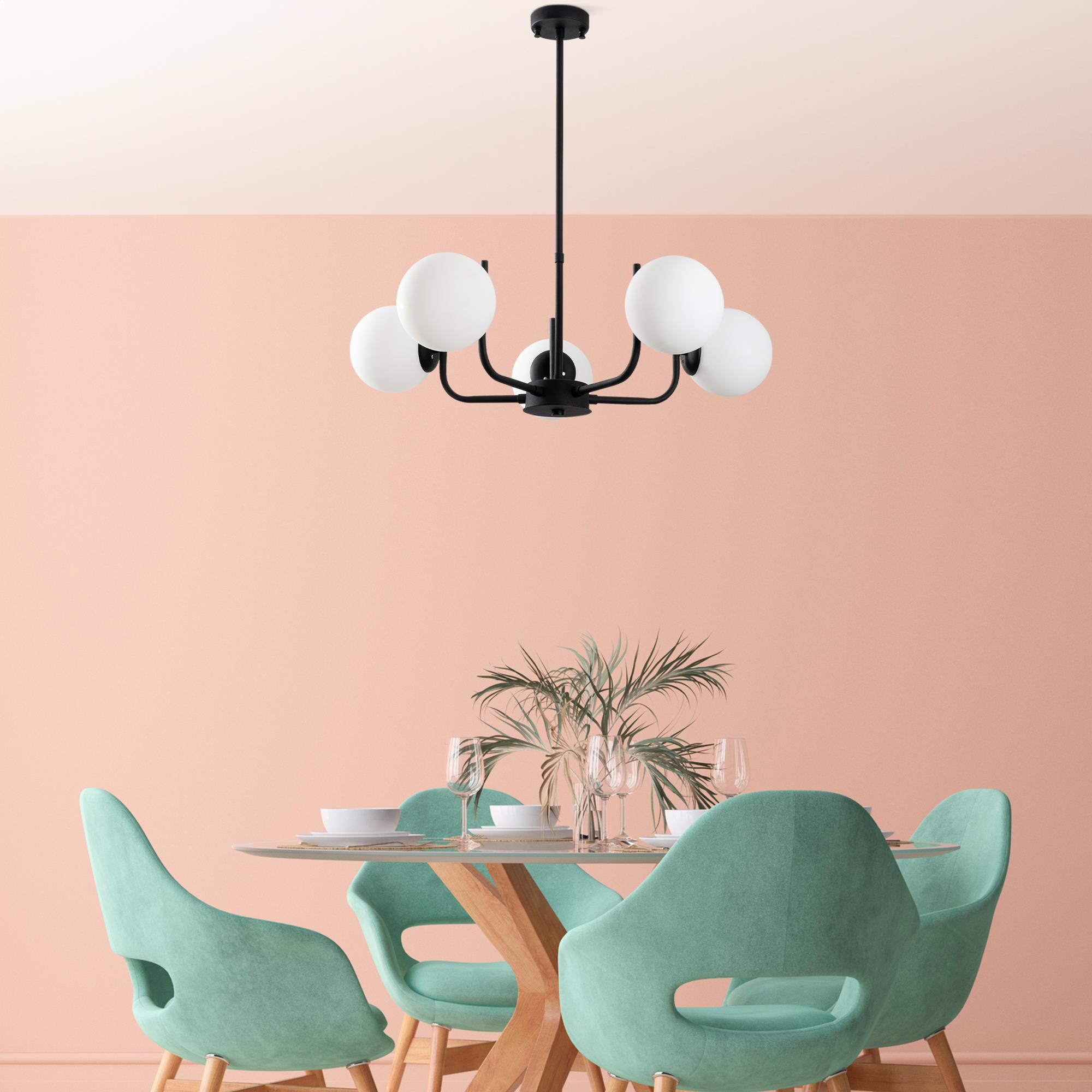 ANTLER-13768, CAMLI 5'Lİ AVİZE 