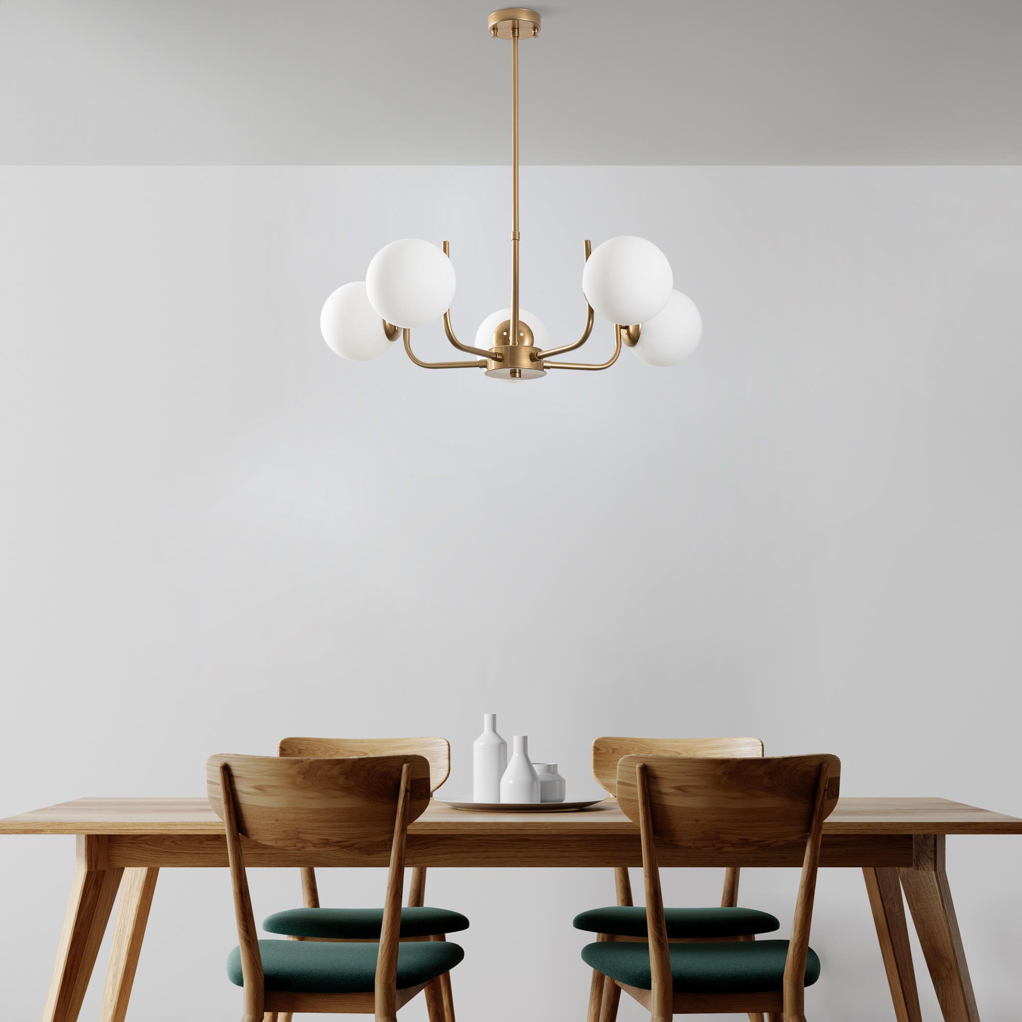 ANTLER-13773, CAMLI 5'Lİ AVİZE 