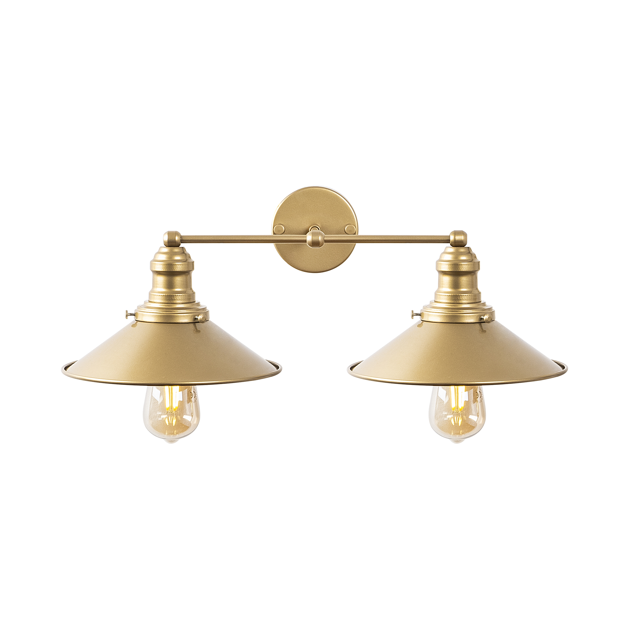 Metal Sıvama 2'Li Aplik Parlak Gold Conıcal-12191