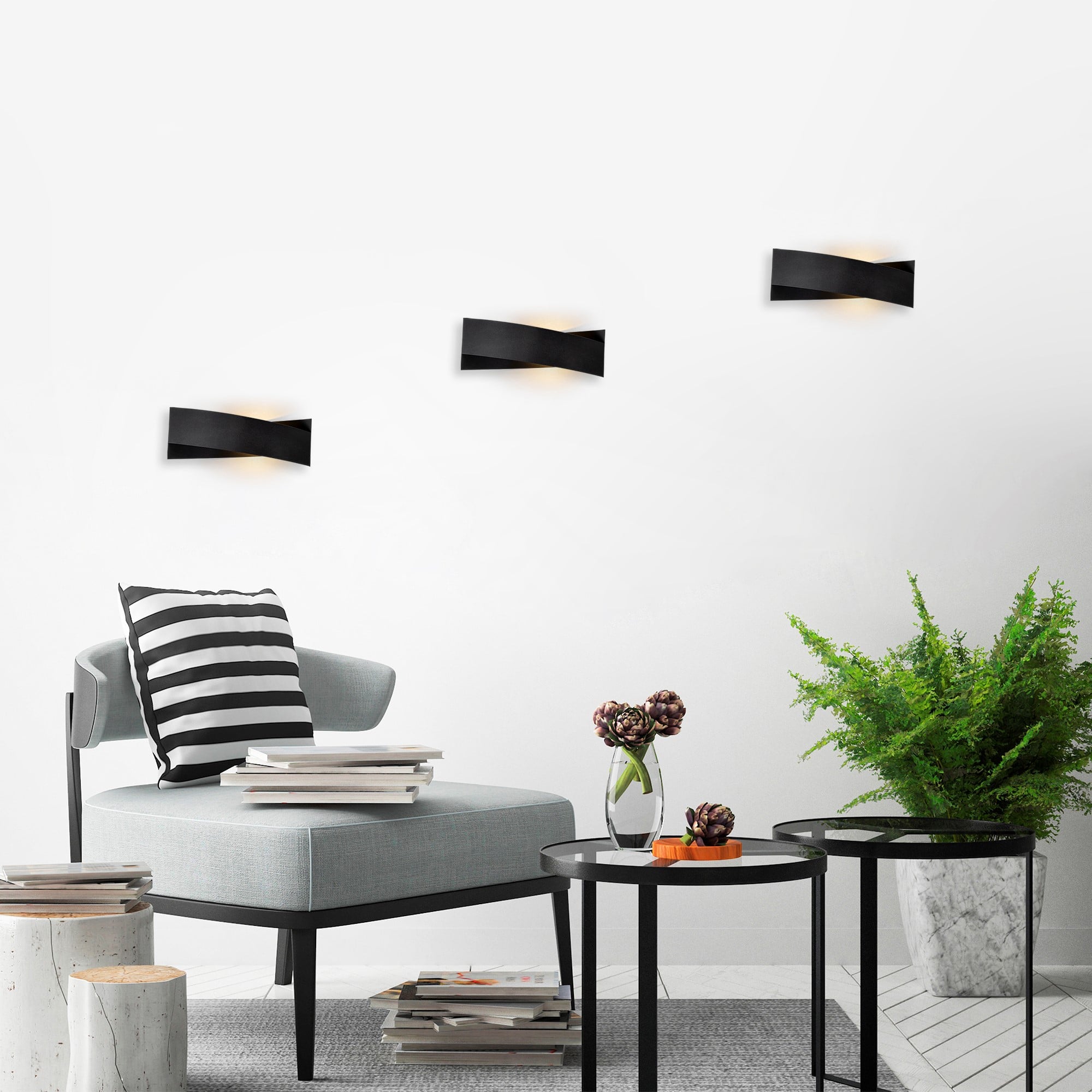 Rustik Modern Tekli Duvar Aplik, Siyah Metal Ambiyans Aydınlatma APLIK-7156