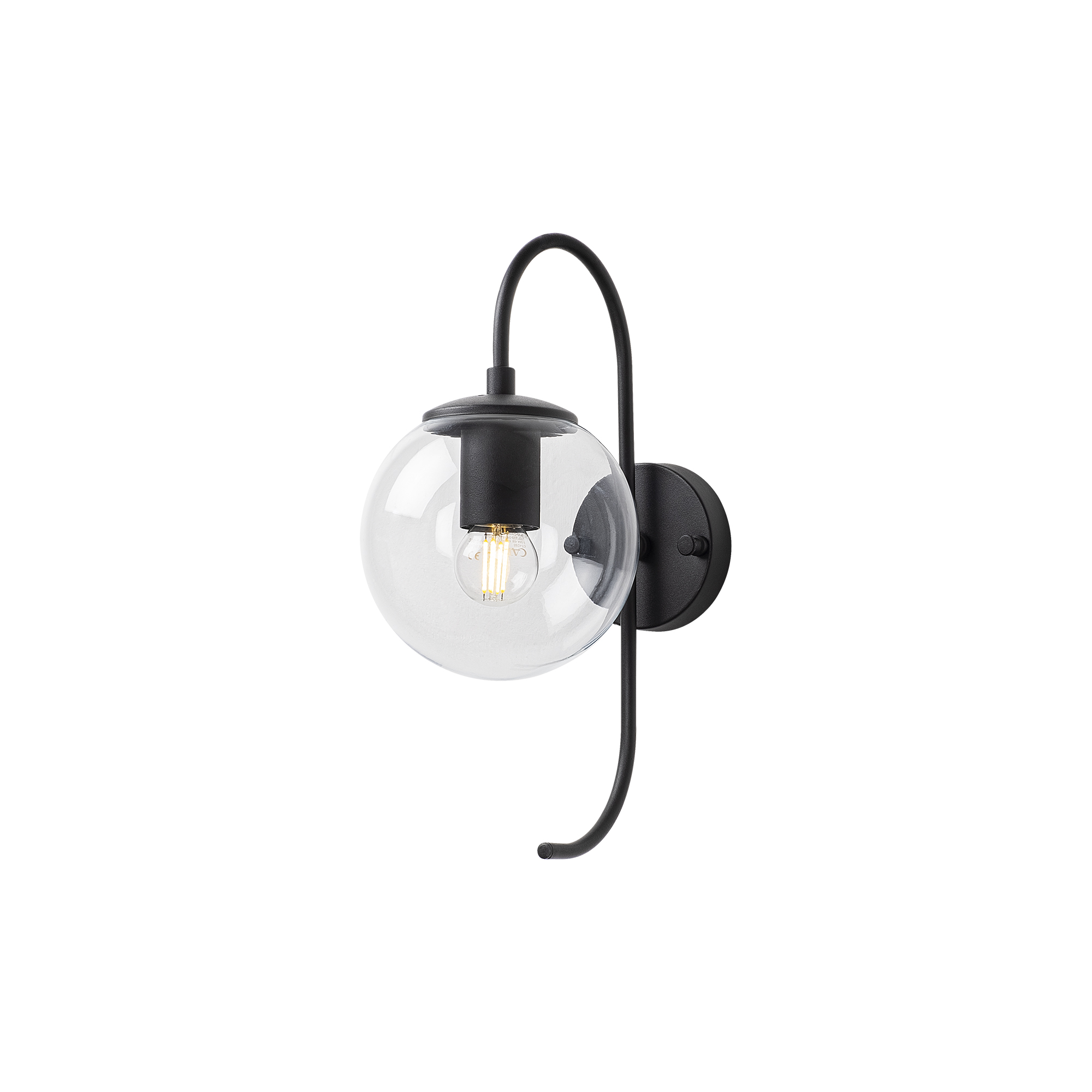 Camlı Tekli Aplik Pütürlü Siyah Jewel-10550