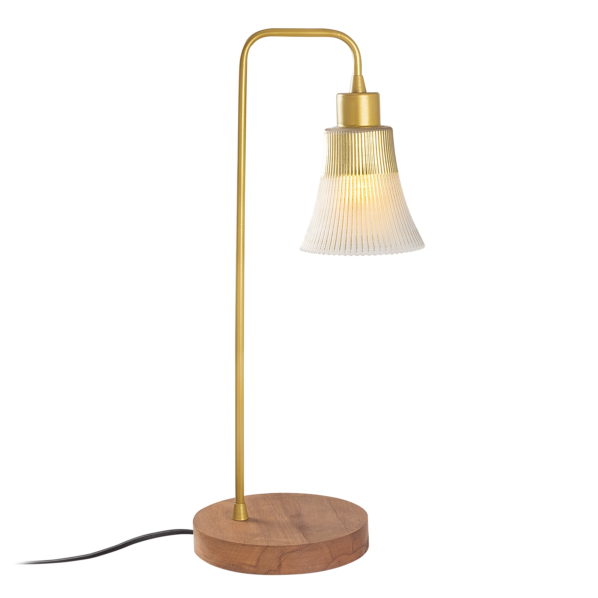 Camlı Tekli Masa Lambası Gold Natural Foca-N-127