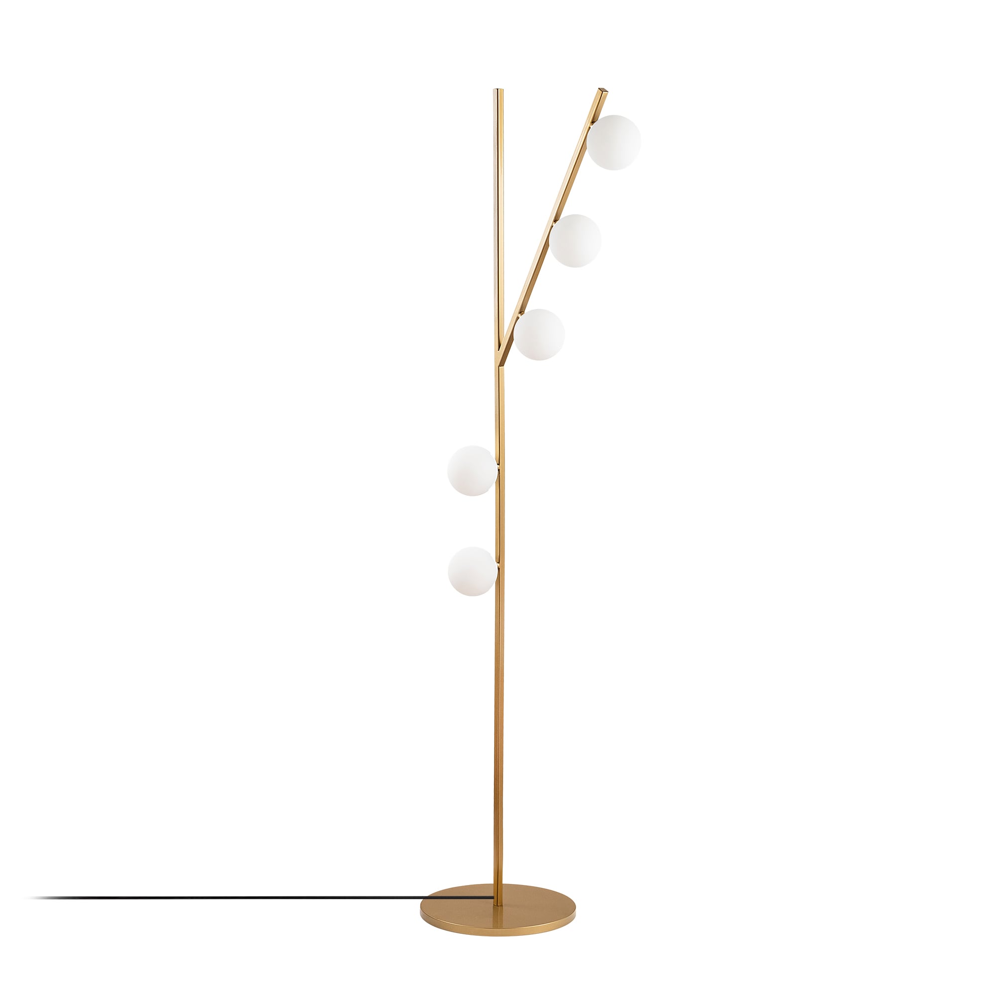 Camlı 5'Li Lambader Parlak Gold Domıno-11042