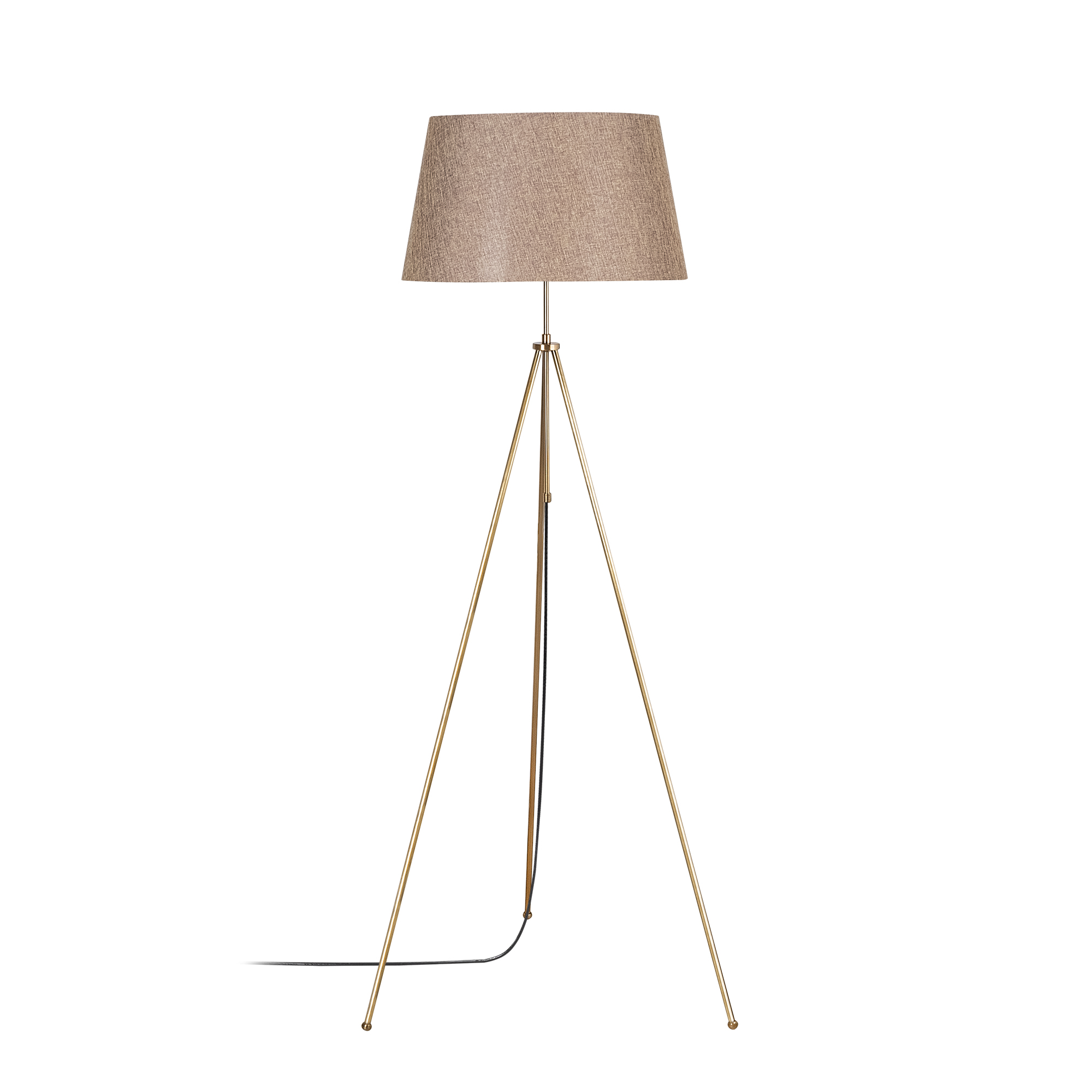 Abajur Başlıklı Tripod Lambader Parlak Gold Trıpod-Nul-4062