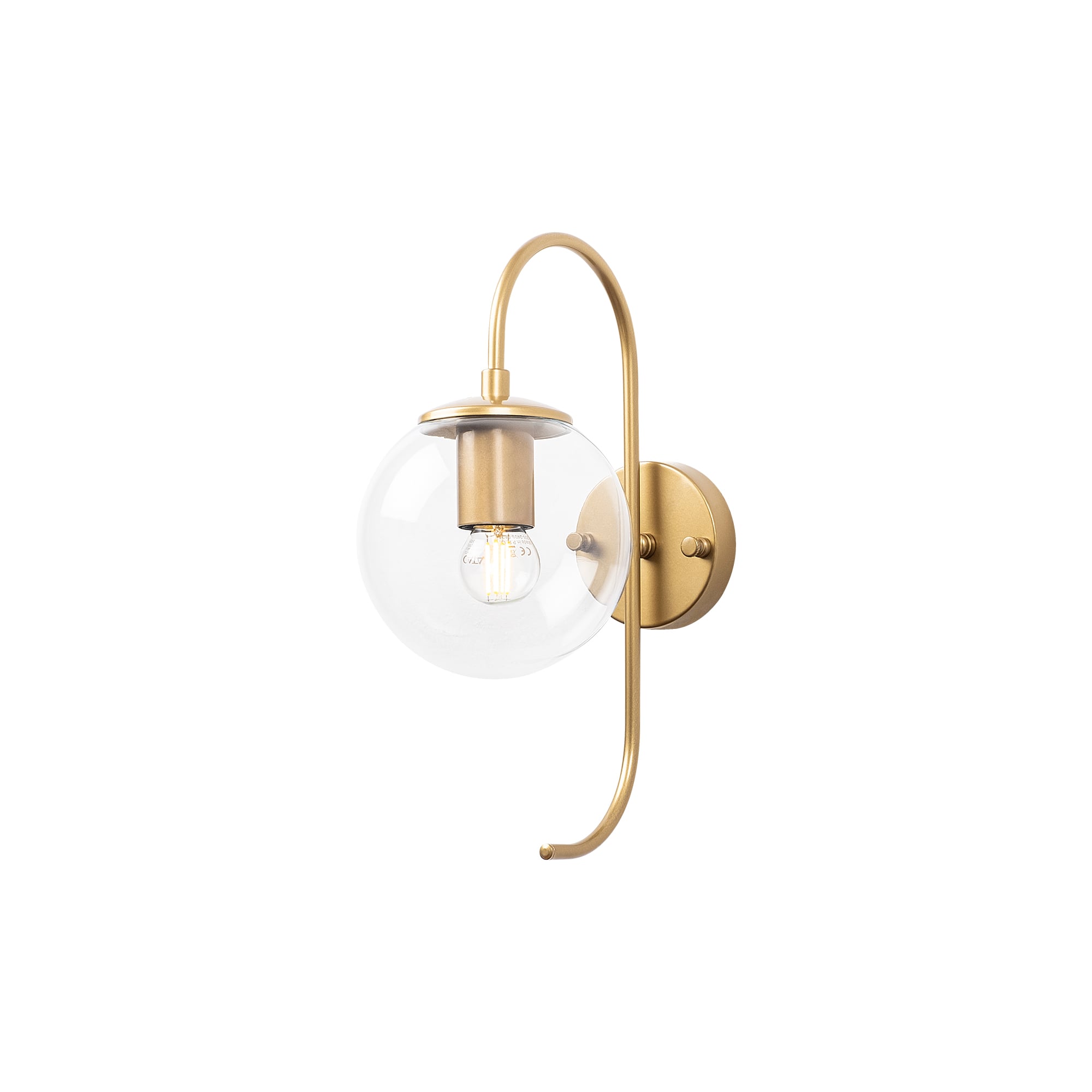 Modern Gold Aplik Şeffaf Cam Küre E14Duy,Dekoratif Yatak Başı Salon Antre Duvar Lambası,JEWEL-10560