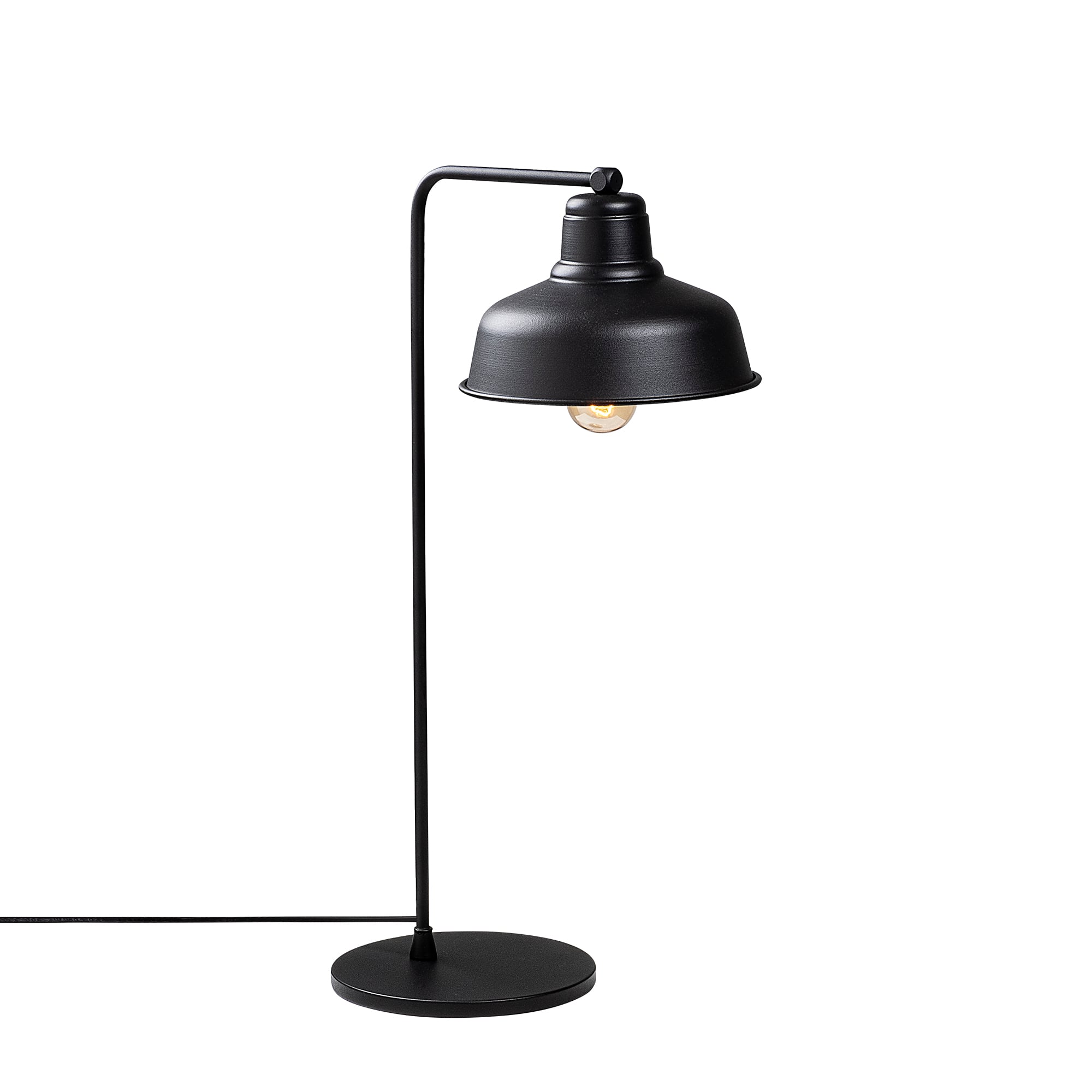 Metal Sıvama Tekli Masa Lambası Pütürlü Siyah Mematı-181Black-Ml