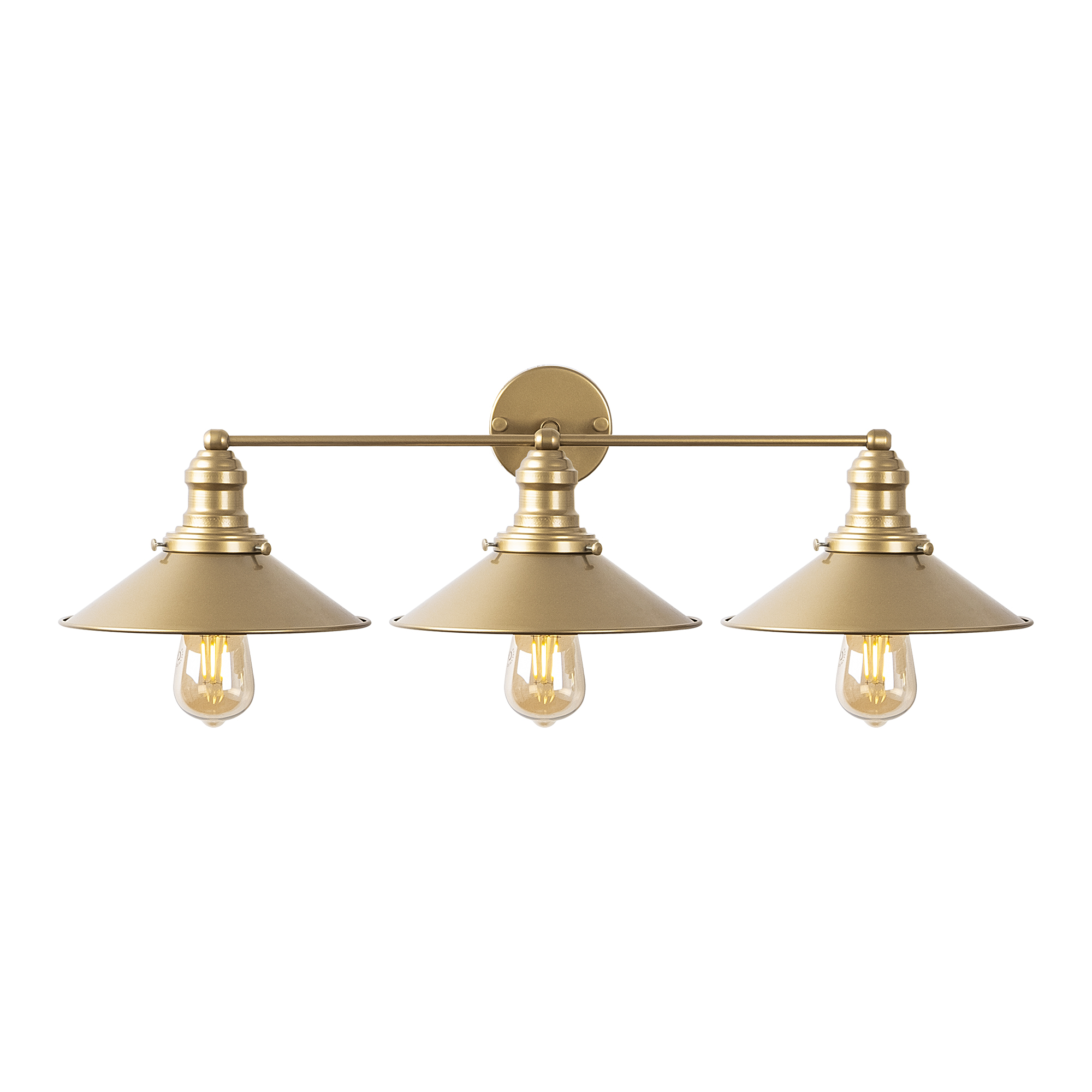 Metal Sıvama 3'Lü Aplik Parlak Gold Conıcal-12186