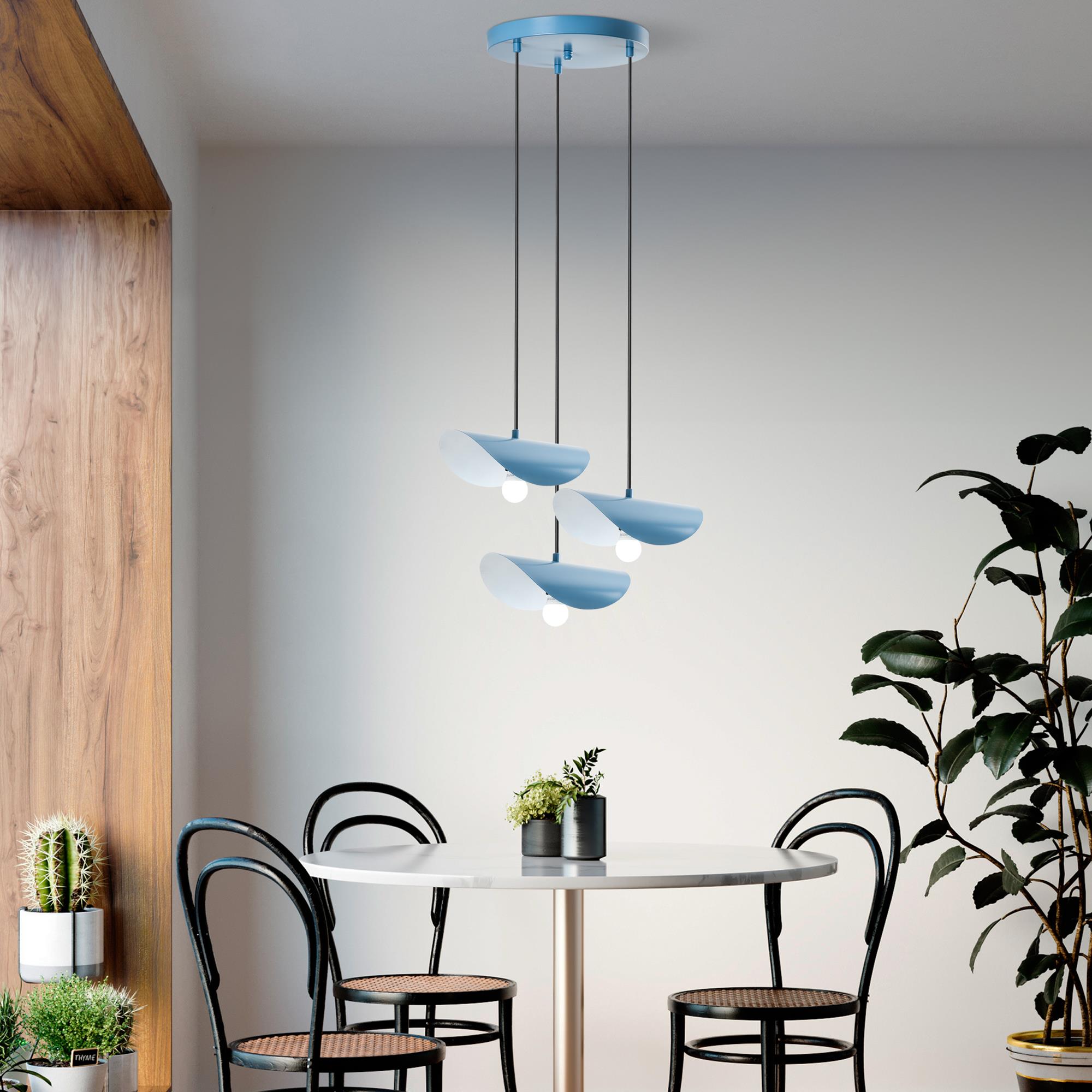 EGER-MR-964-LIGHTBLUE, METAL SIVAMA 3'LÜ TEPSİ SARKIT