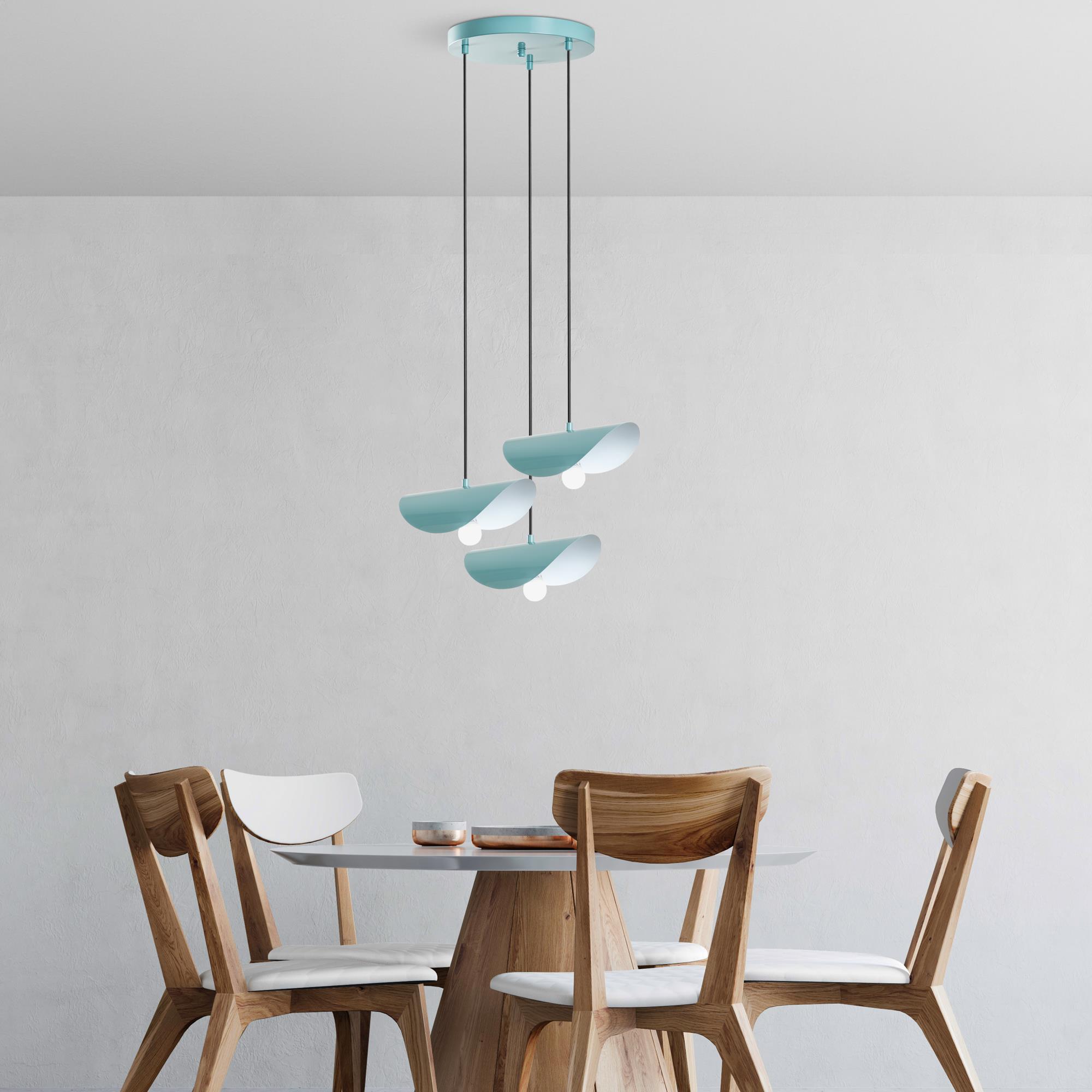 EGER-MR-964-TURQUOISE, METAL SIVAMA 3'LÜ TEPSİ SARKIT