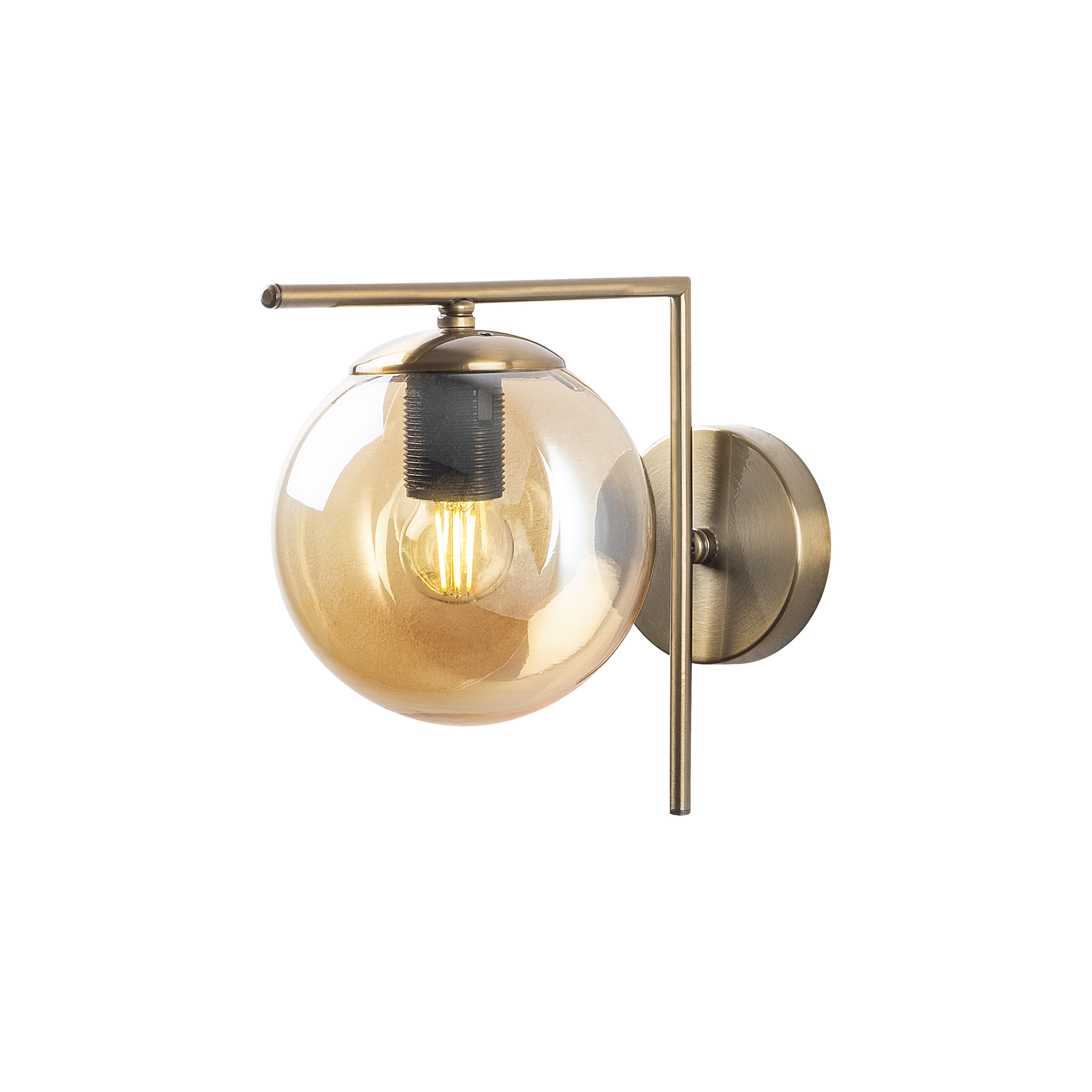 Camlı Tekli Aplik Parlak Gold Flos-7142
