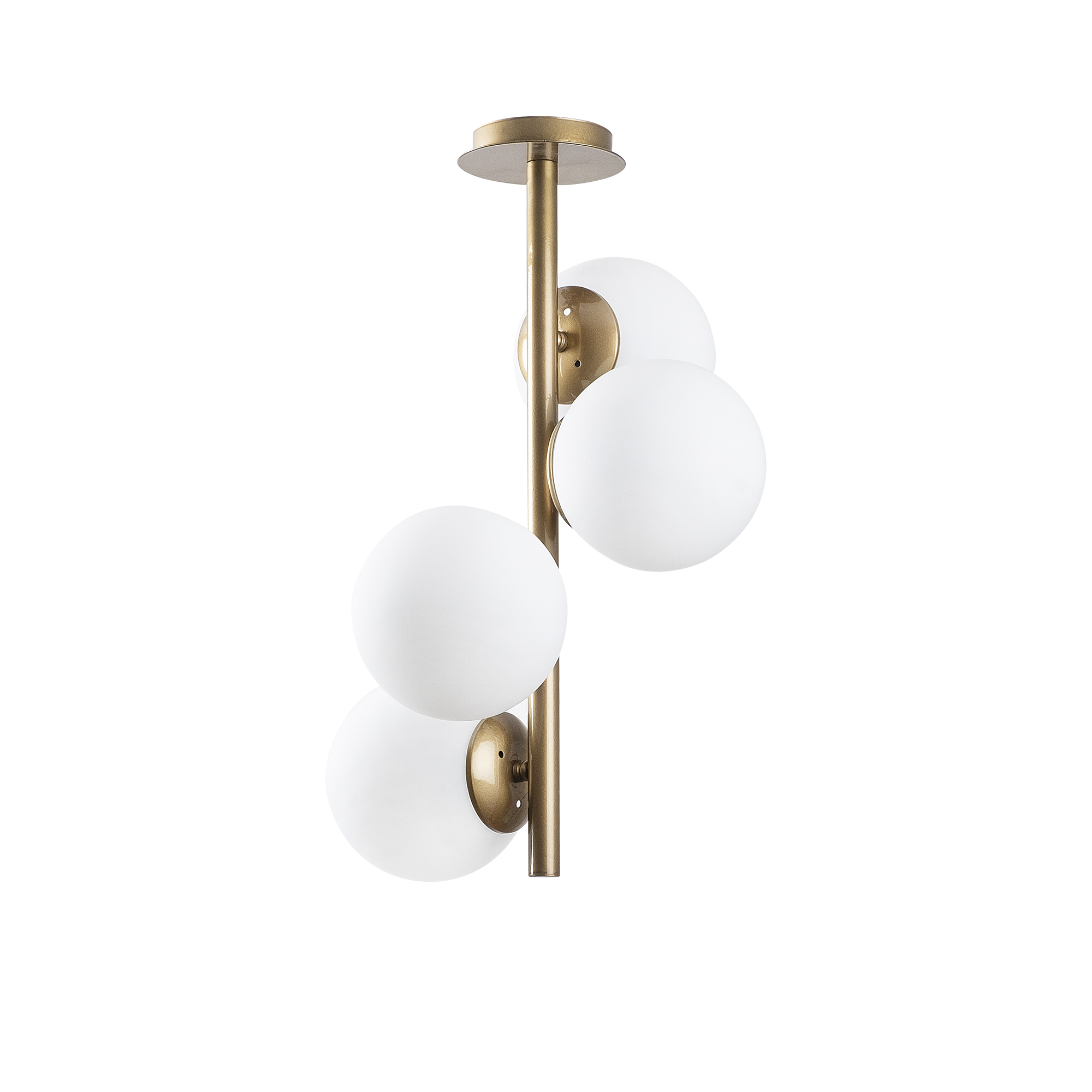 Camlı 4'Lü Avize Parlak Gold Faze-Nt-138