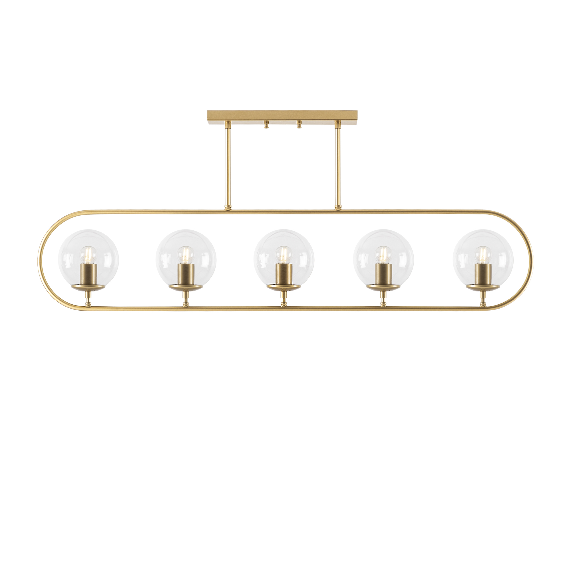 Camlı 5'Li Avize Parlak Gold Jewel-10626