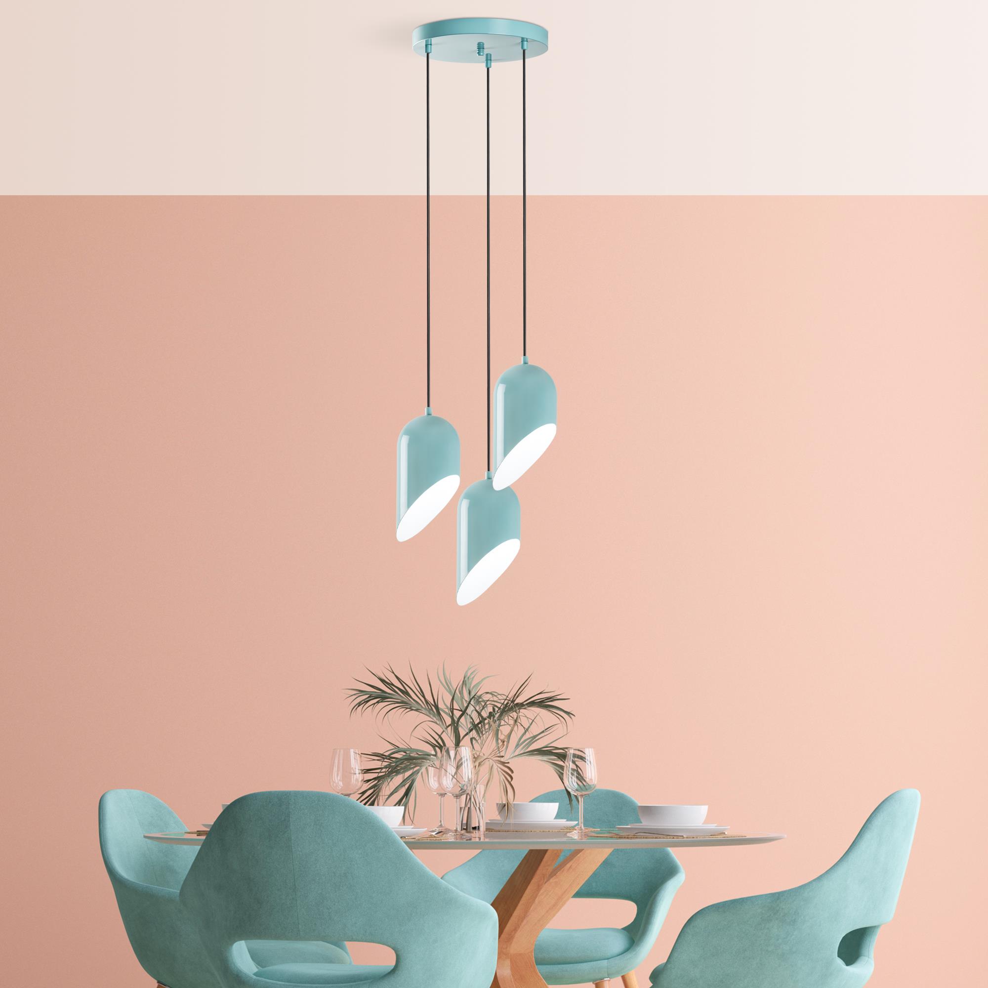 KESIK-6176-3-TURQUOISE, METAL SIVAMA 3'LÜ TEPSİ SARKIT
