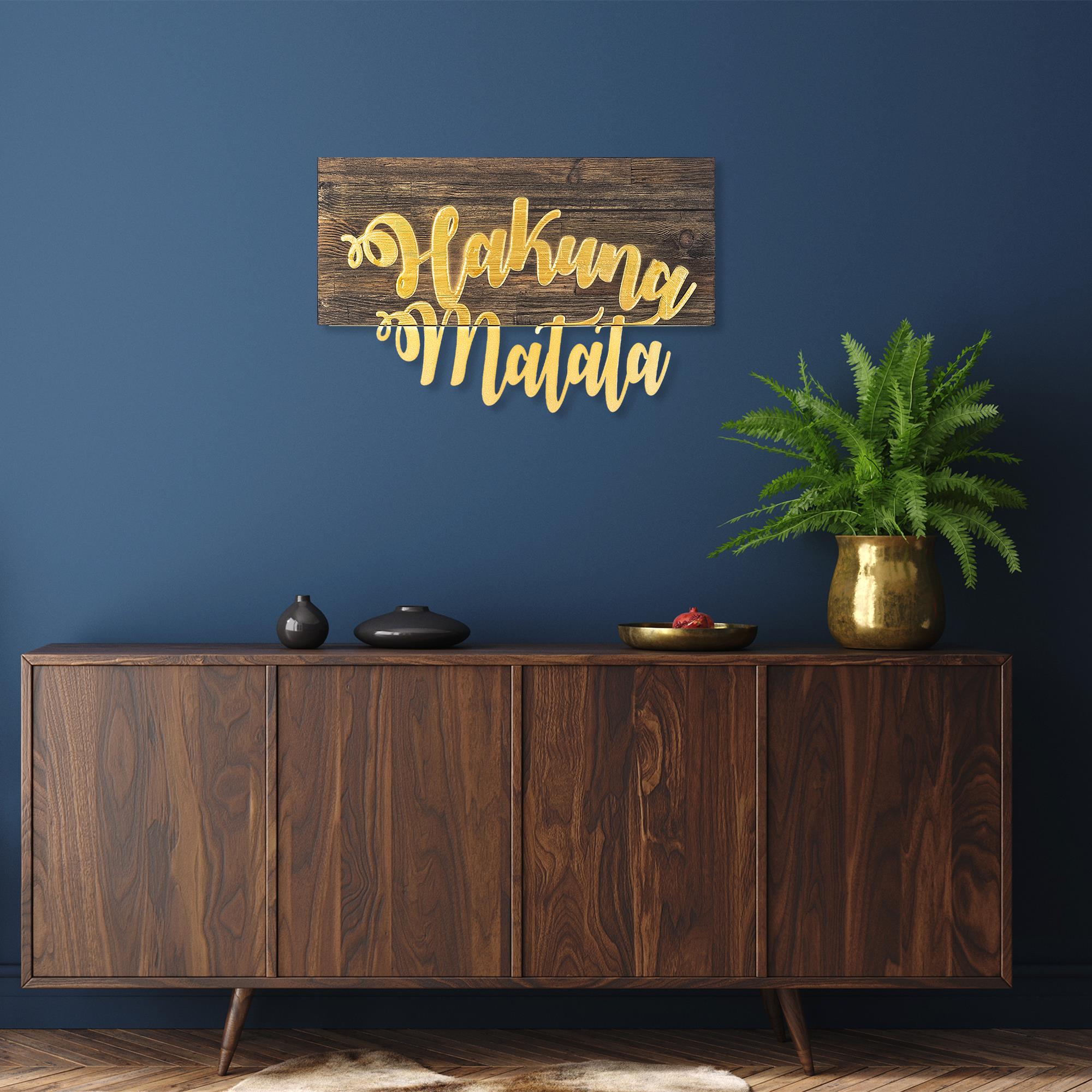 MA-112-GOLD METAL AHŞAP DUVAR PANOLARI