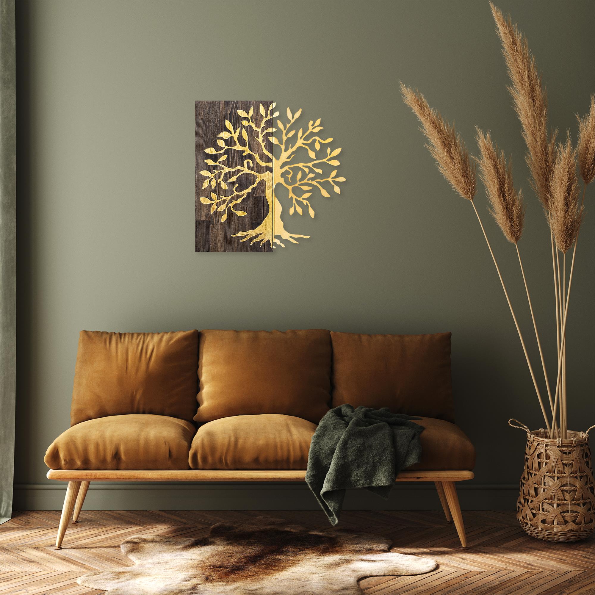 MA-124-GOLD METAL AHŞAP DUVAR PANOLARI