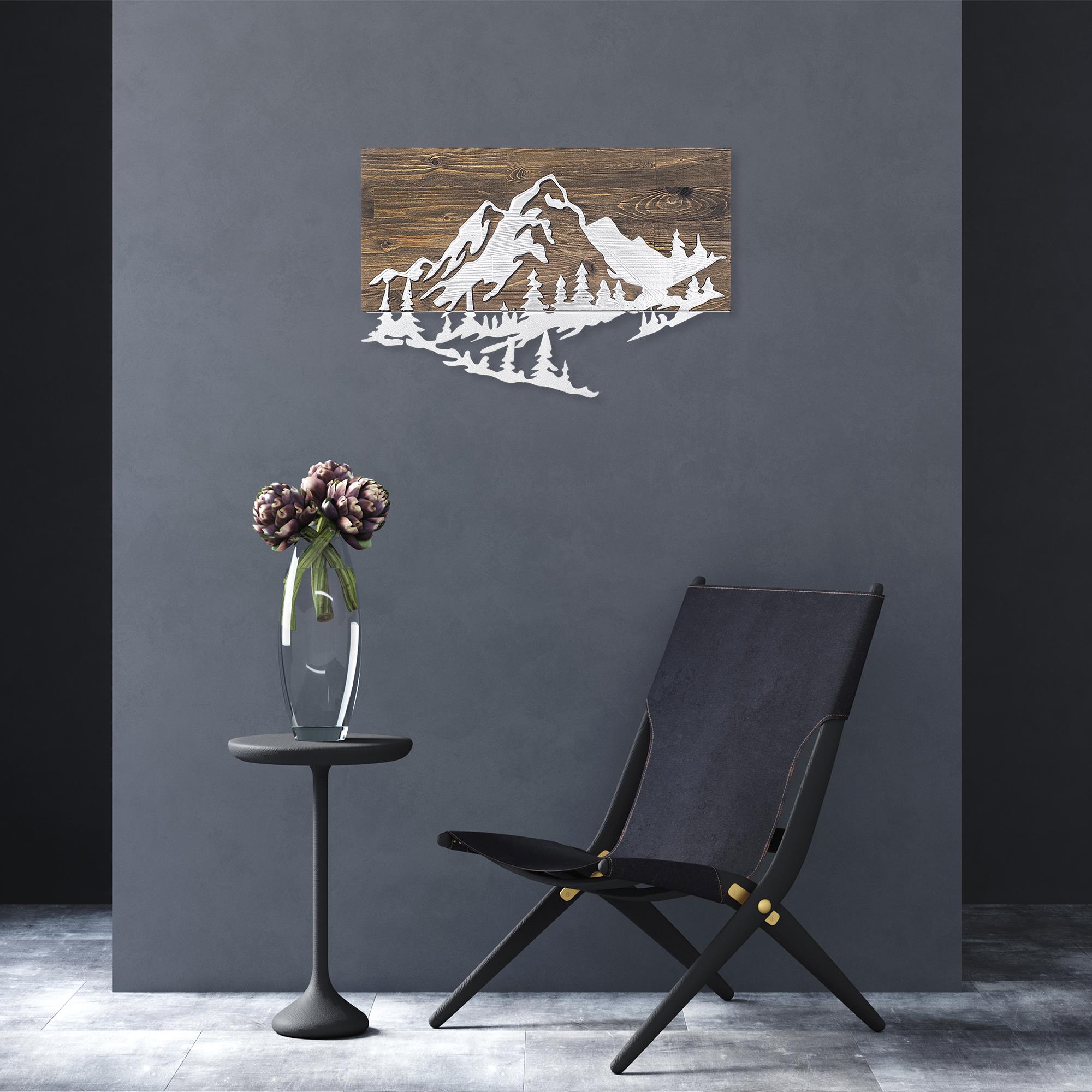 MA-128-SILVER METAL AHŞAP DUVAR PANOLARI