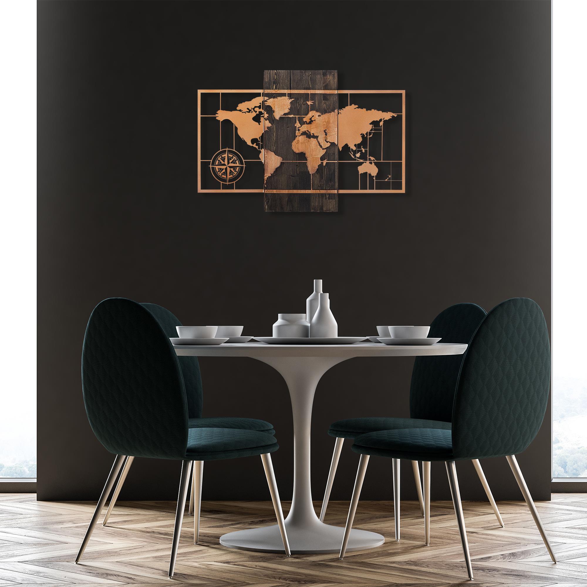 MA-146-COPPER METAL AHŞAP DUVAR PANOLARI
