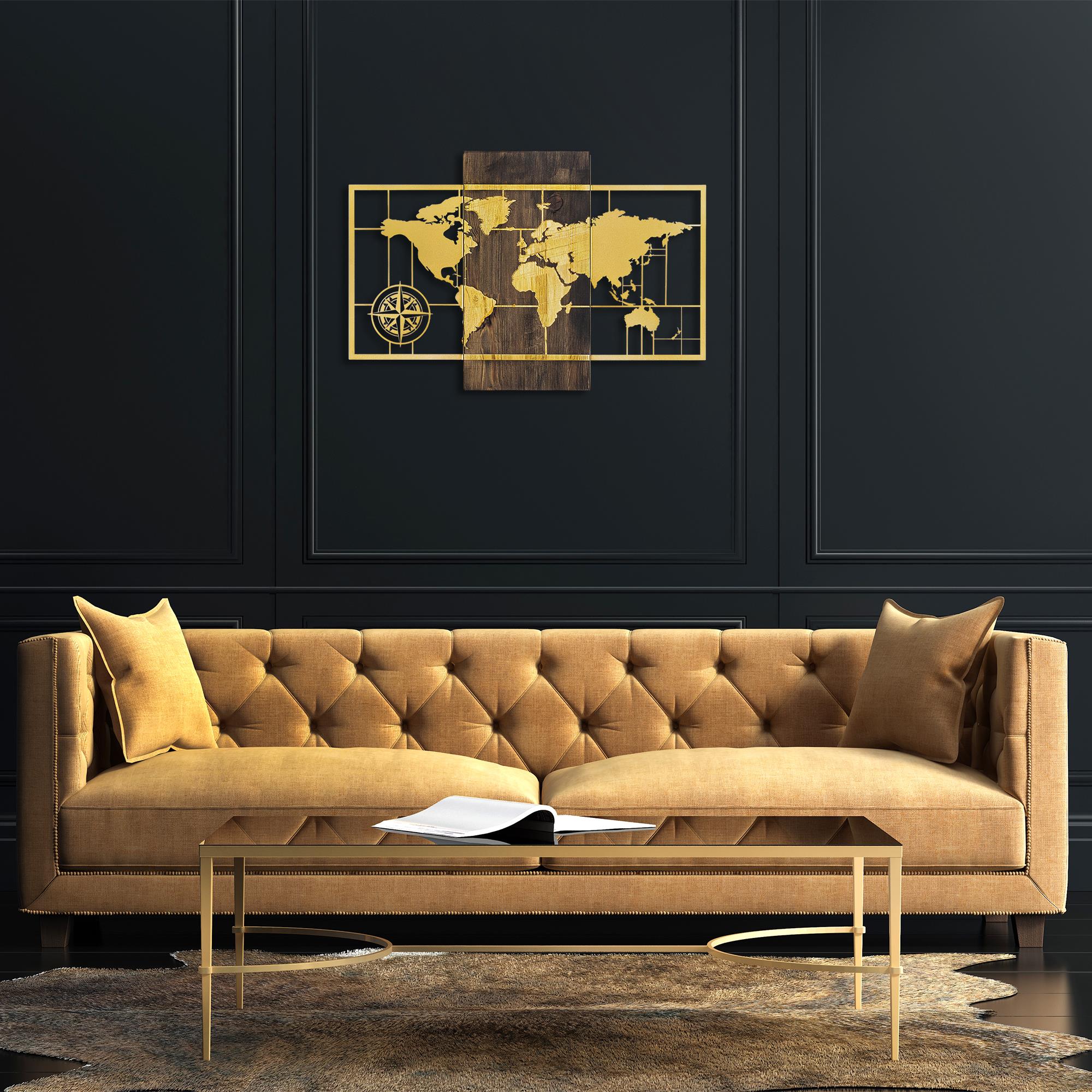 MA-146-GOLD METAL AHŞAP DUVAR PANOLARI