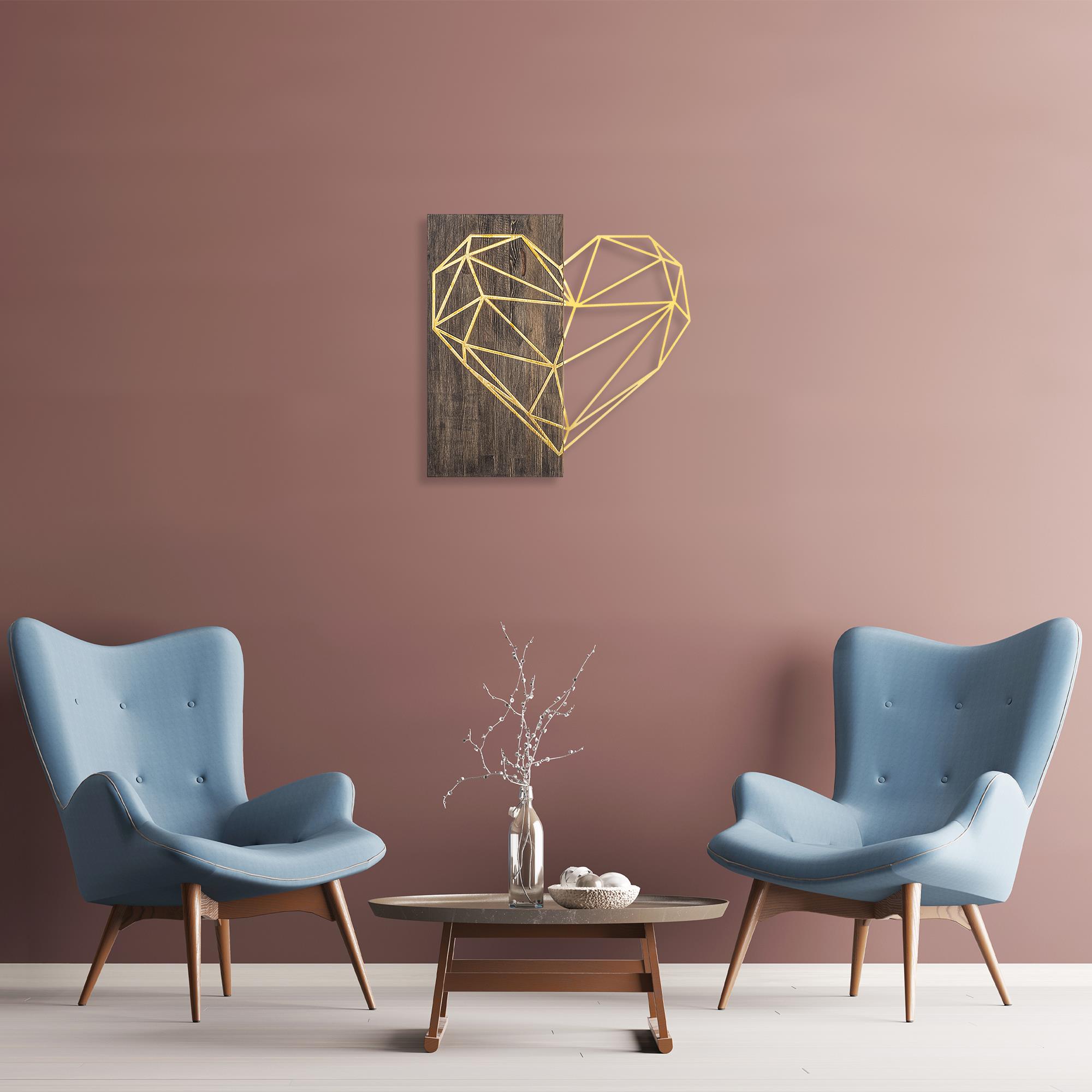 MA-154-GOLD METAL AHŞAP DUVAR PANOLARI