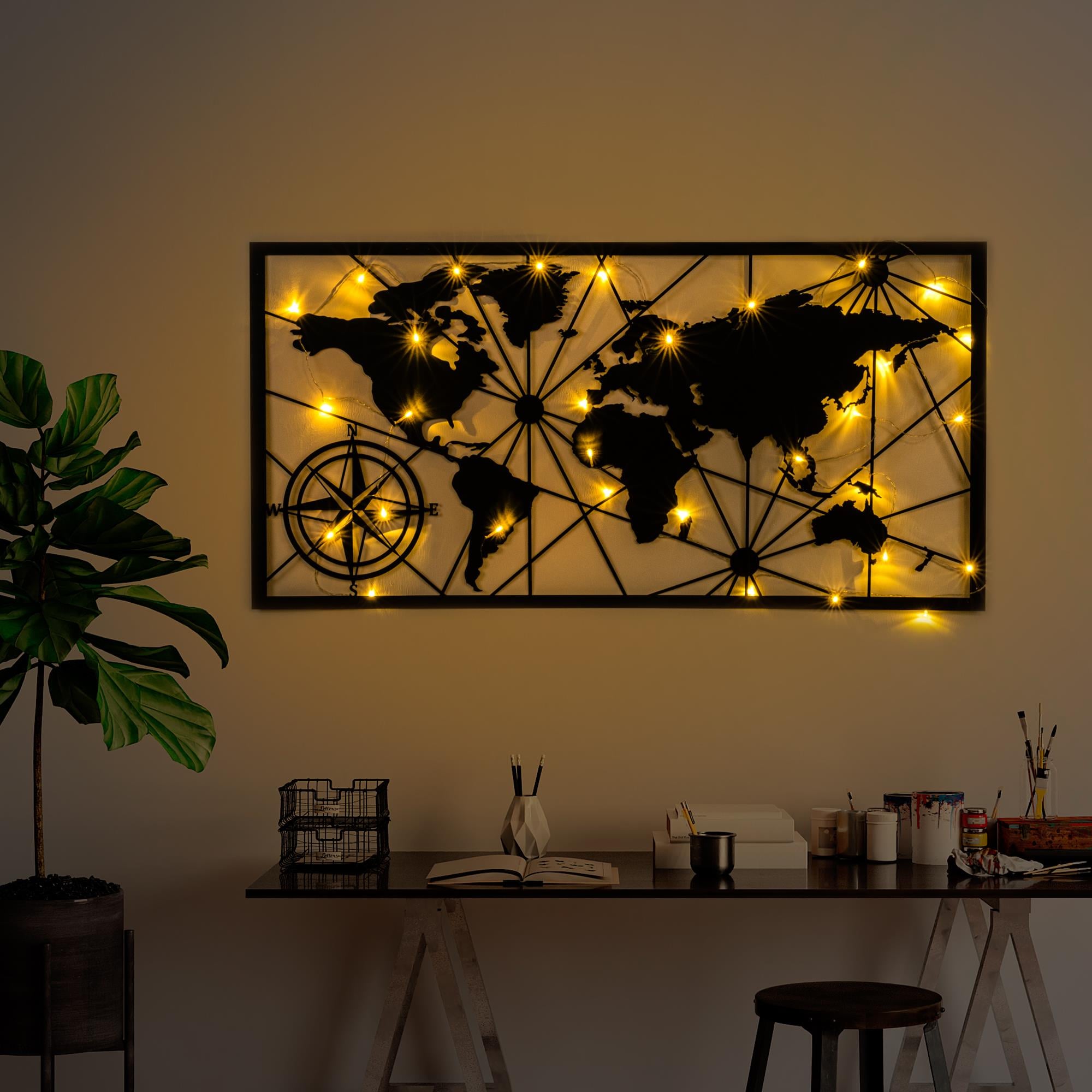 METAL-452-LED METAL DUVAR DEKORLARI