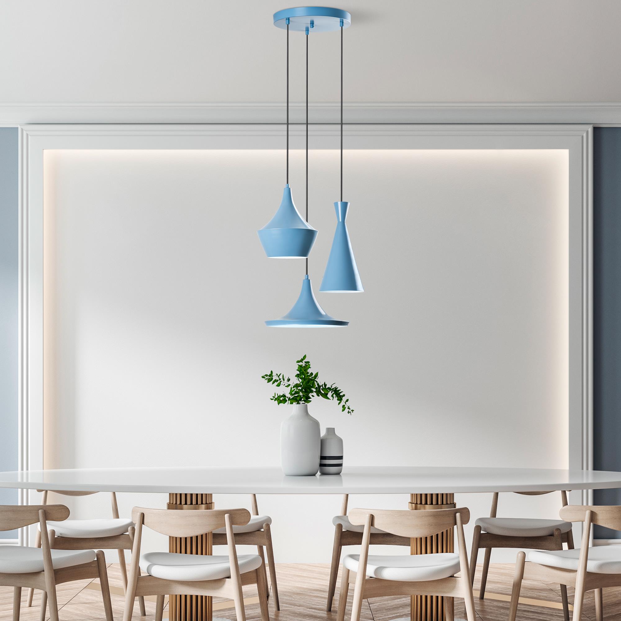 TOM-3556-LIGHTBLUE, METAL SIVAMA 3'LÜ TEPSİ SARKIT