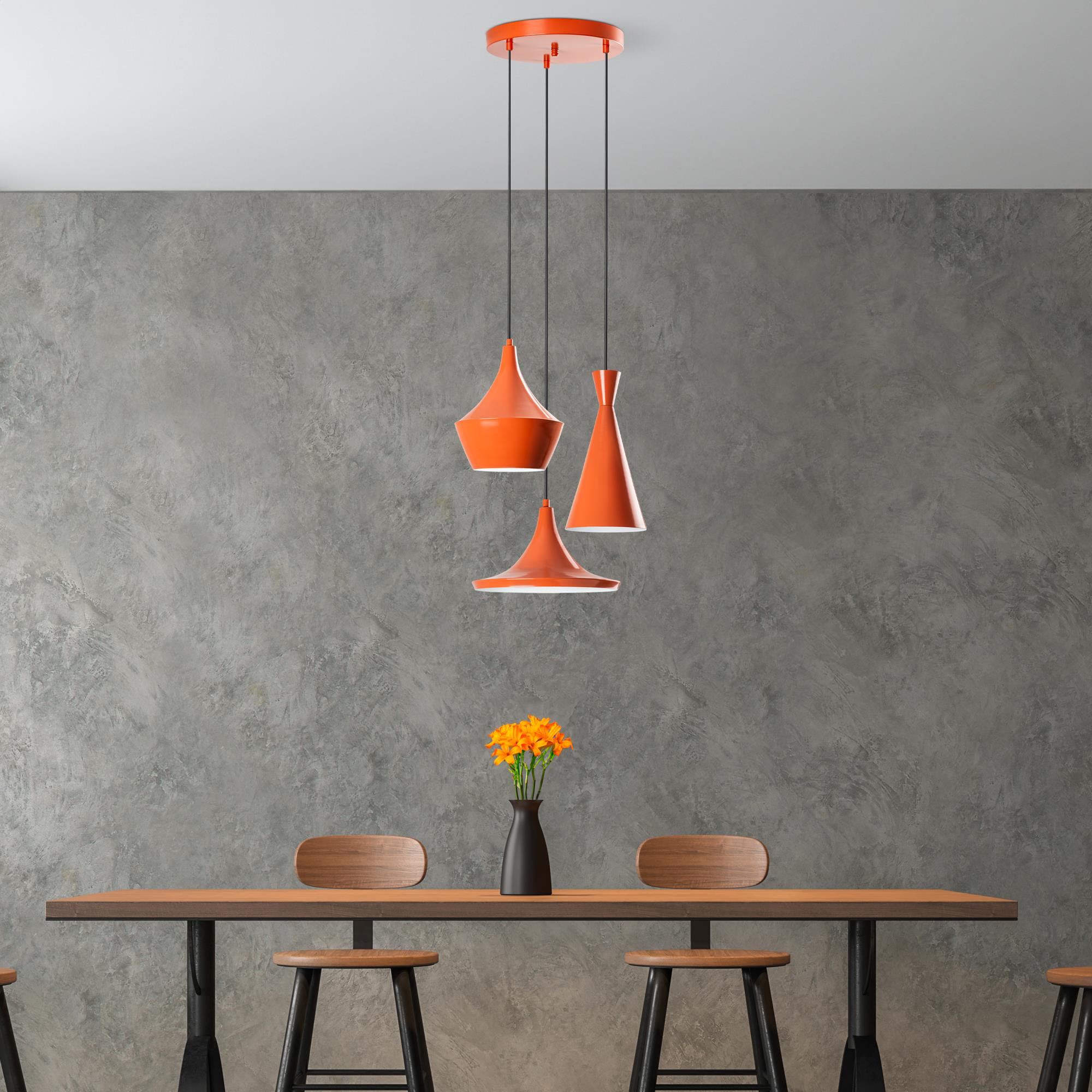 TOM-3556-ORANGE, METAL SIVAMA 3'LÜ TEPSİ SARKIT