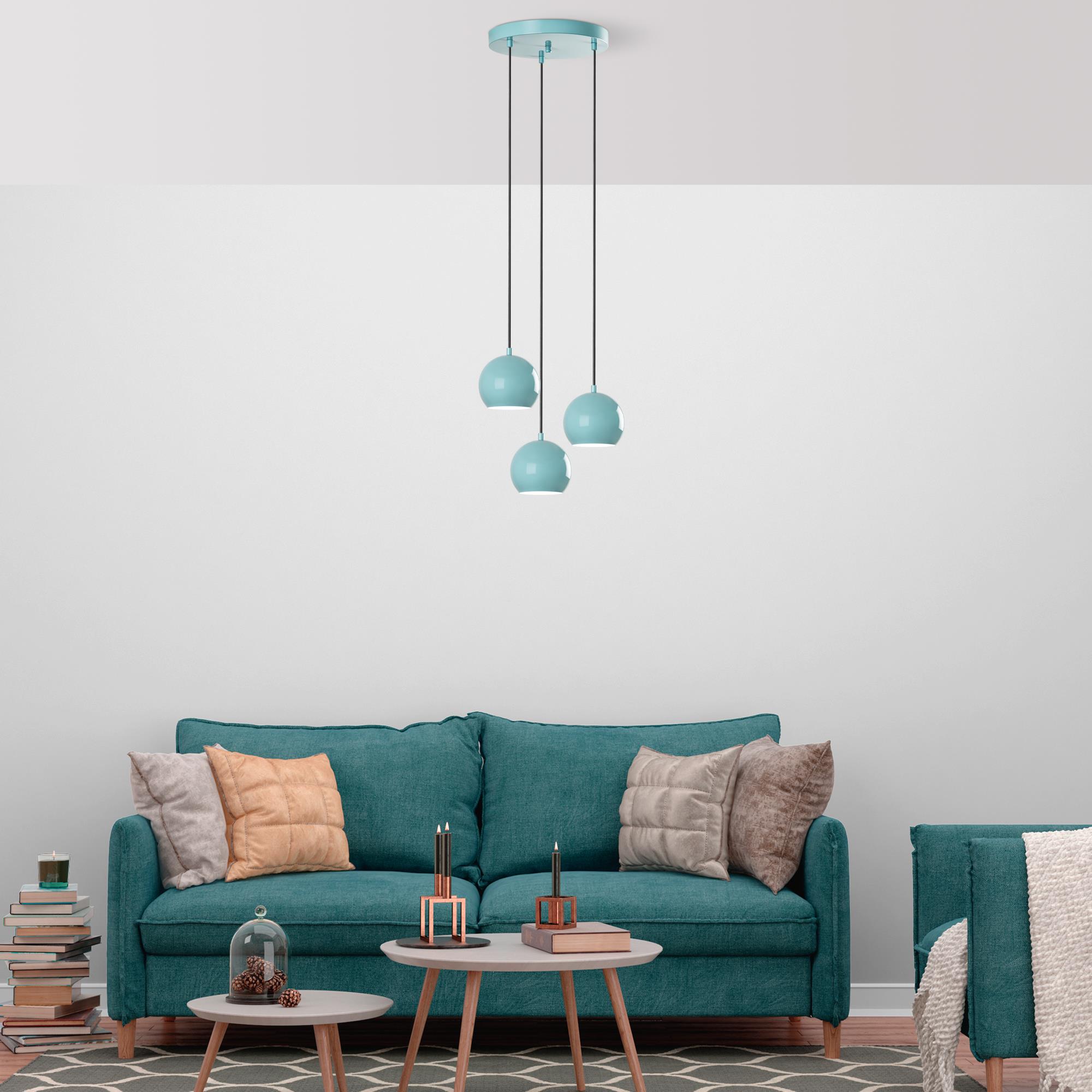TOP-15-241-1-TURQUOISE, METAL SIVAMA 3'LÜ TEPSİ SARKIT