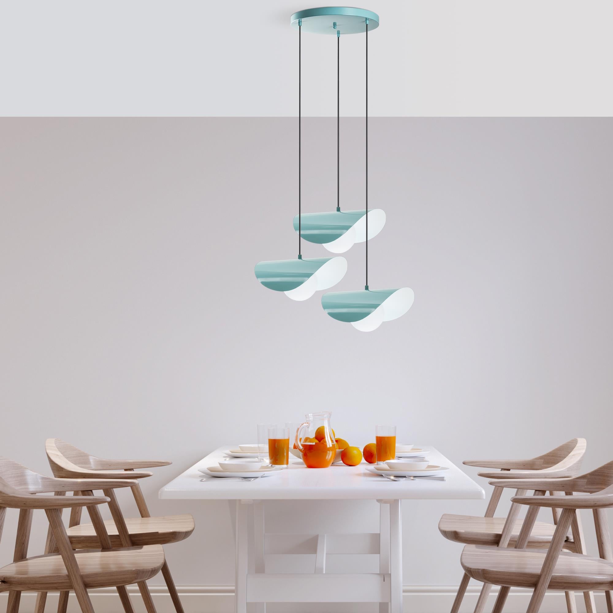 VATOZ-NUS-6141-TURQUOISE, CAMLI 3'LÜ TEPSİ SARKIT