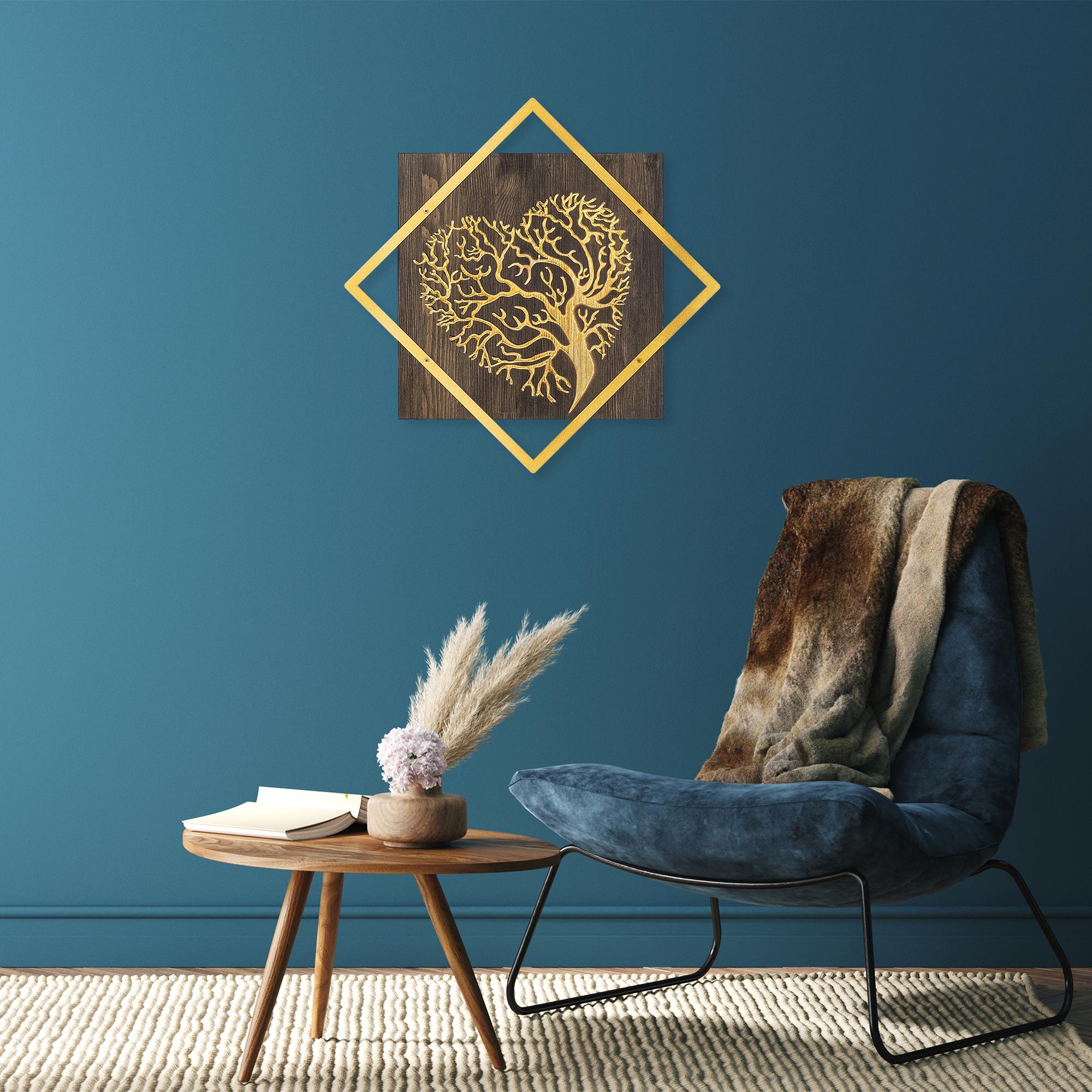 WT-025-GOLD METAL AHŞAP DUVAR PANOLARI