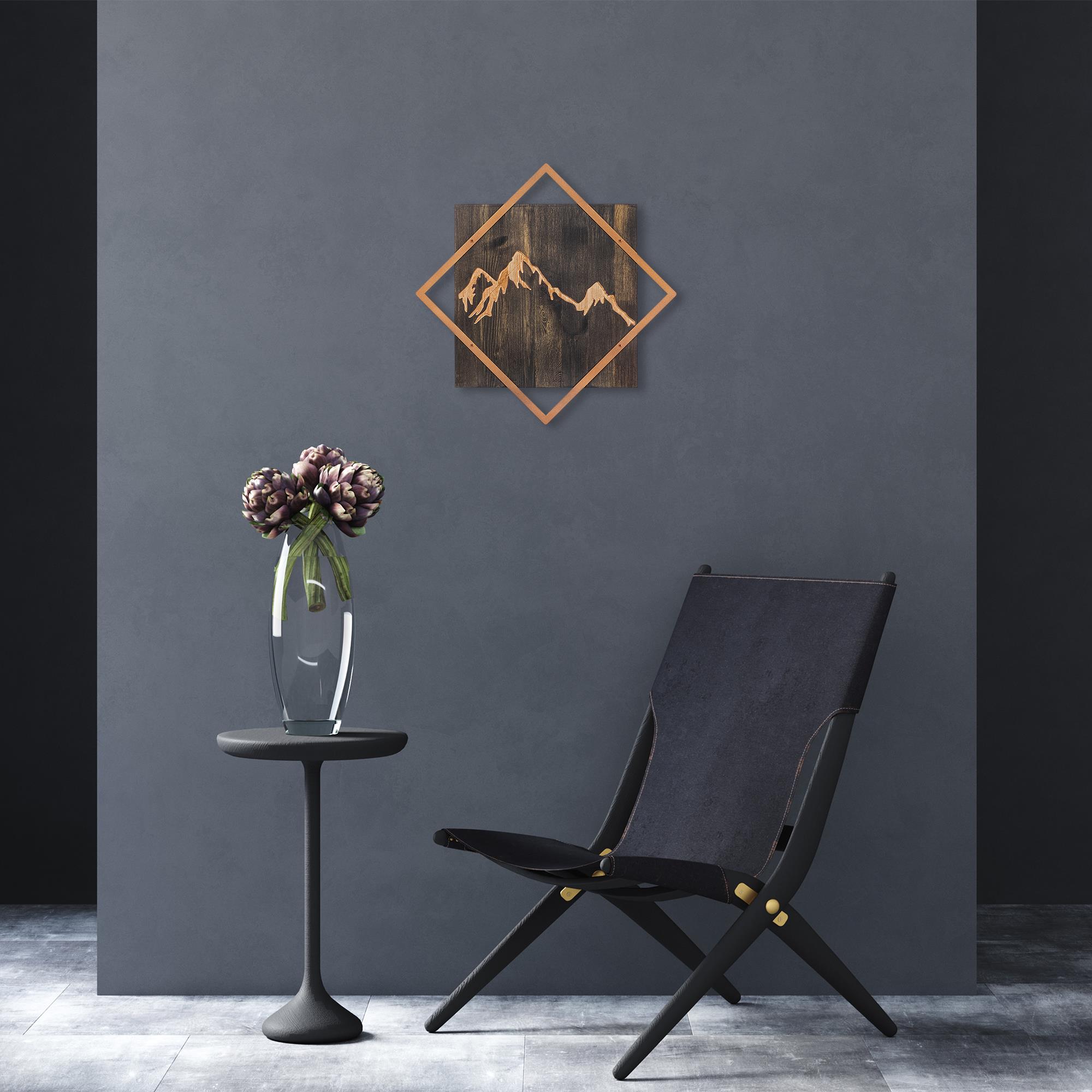 WT-029-COPPER METAL AHŞAP DUVAR PANOLARI